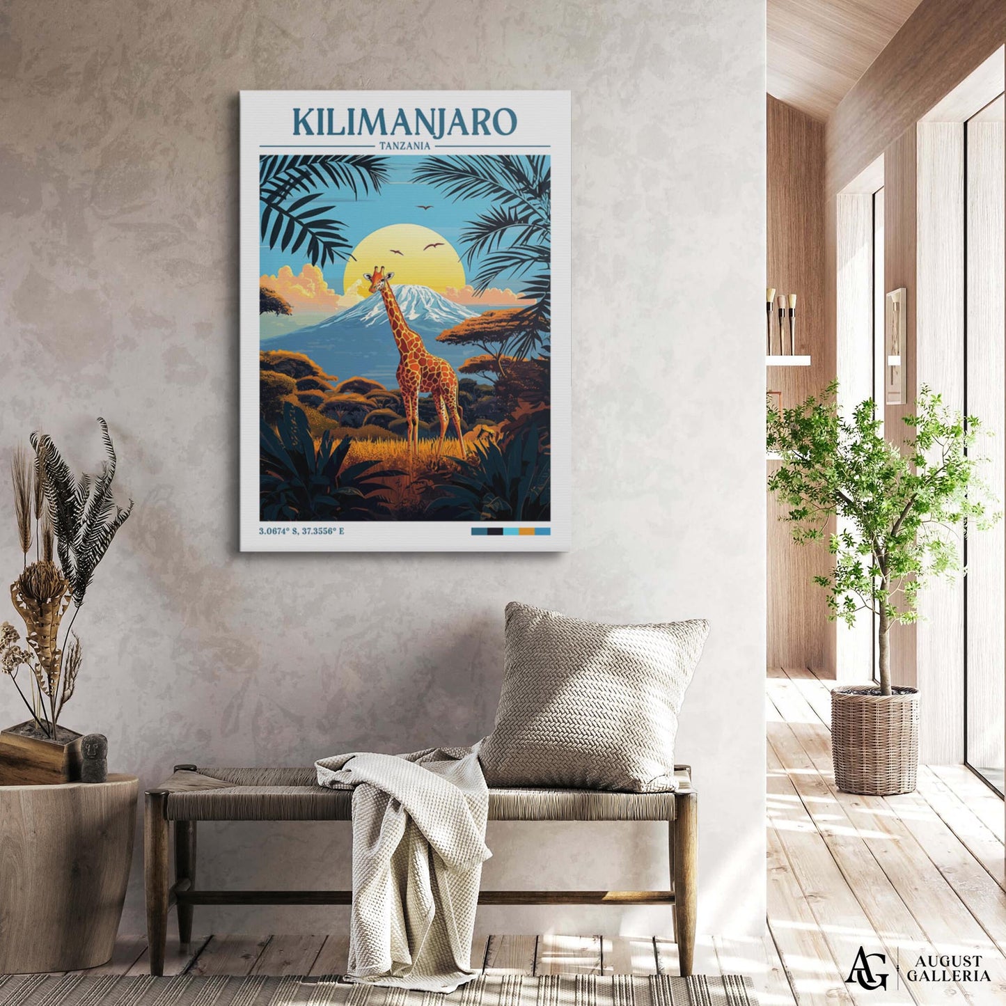 Kilimanjaro Tanzania Retro Travel Print
