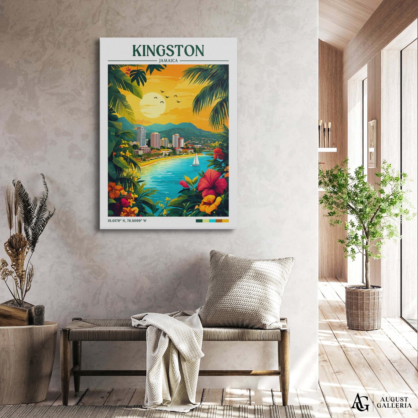 Kingston Jamaica Retro Travel Print