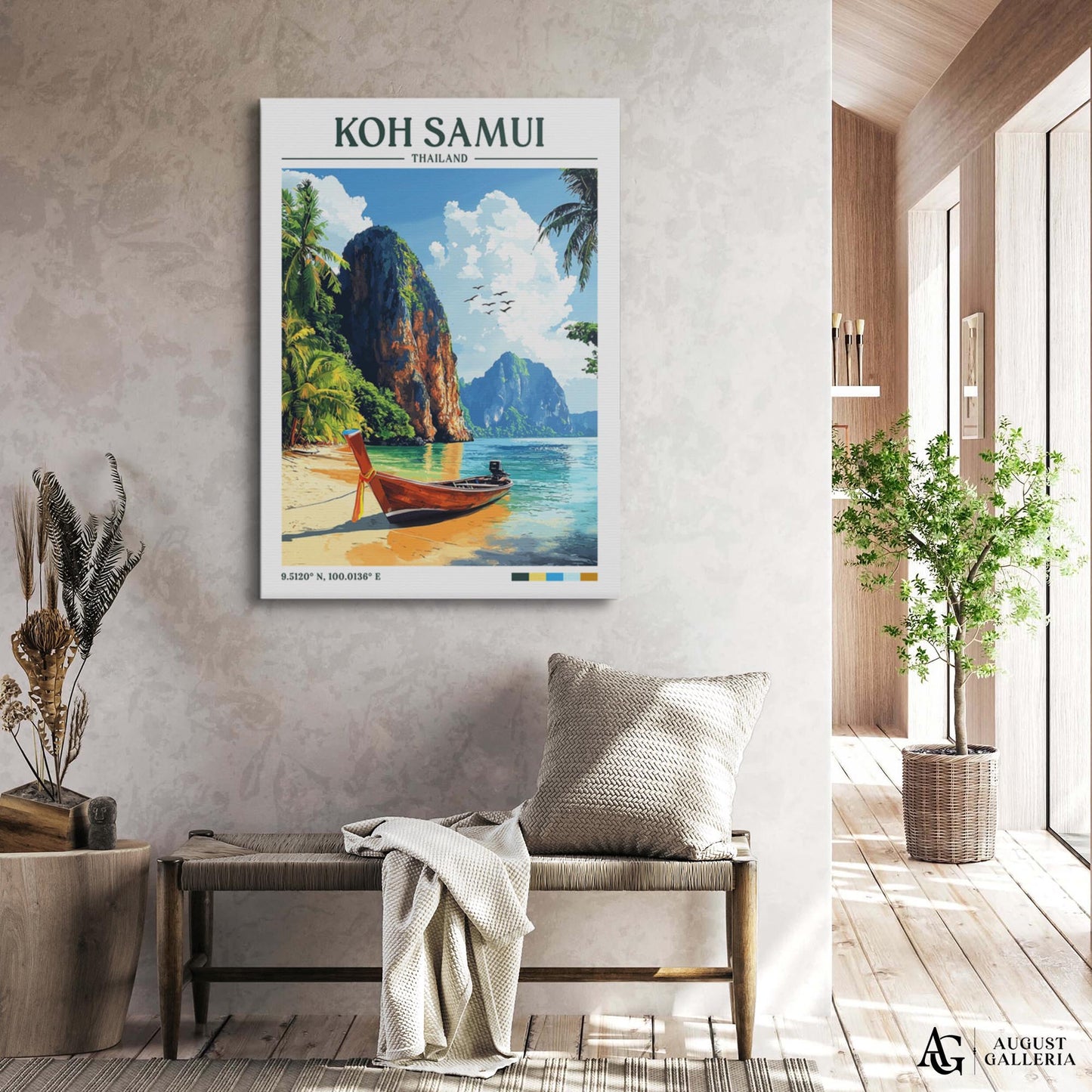 Koh Samui Thailand Retro Travel Print