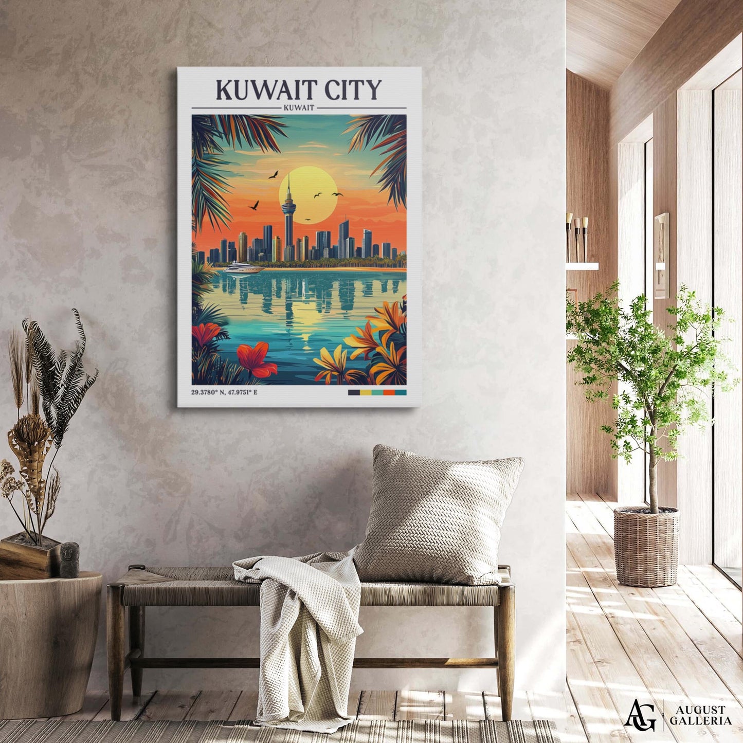 Kuwait City Retro Travel Print