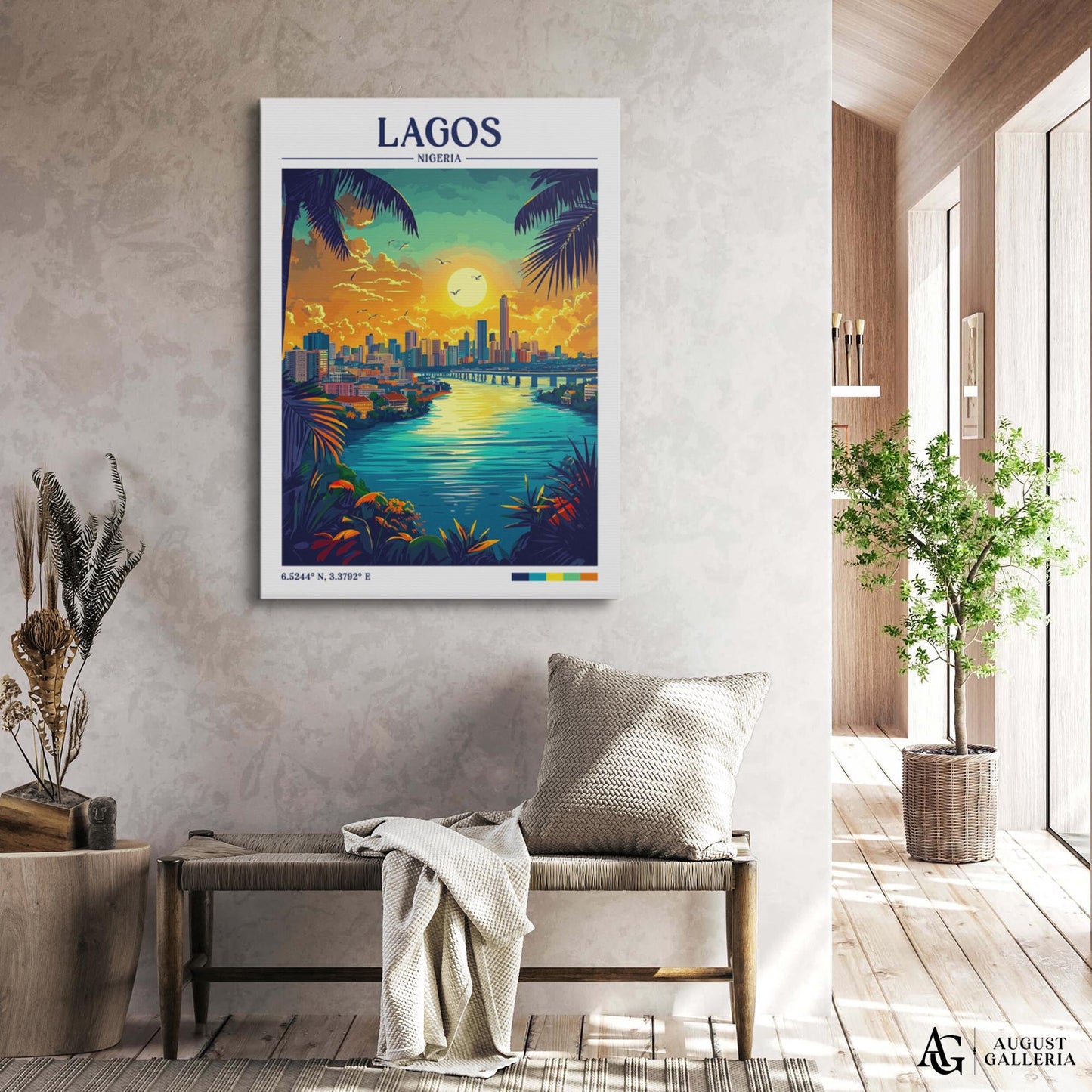 Lagos Nigeria Retro Travel Print