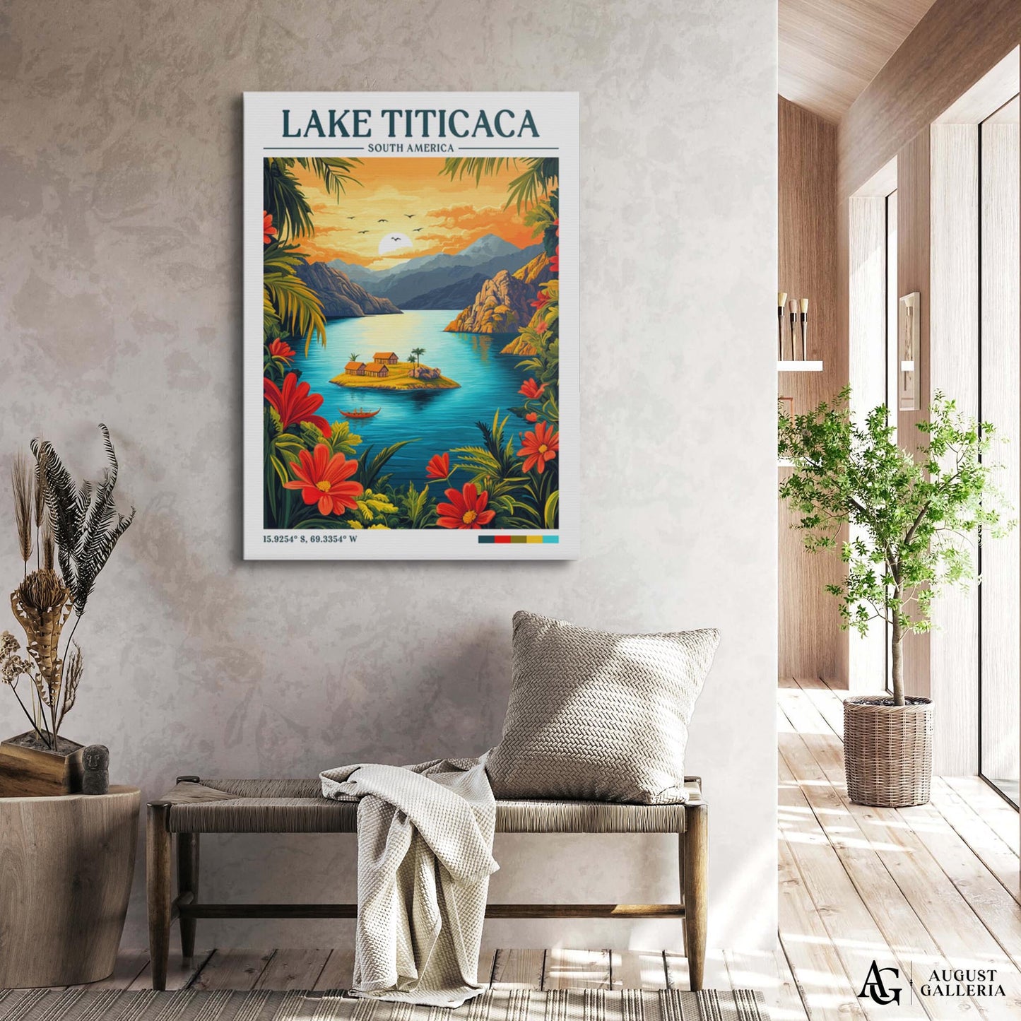 Lake Titicaca Retro Travel Print