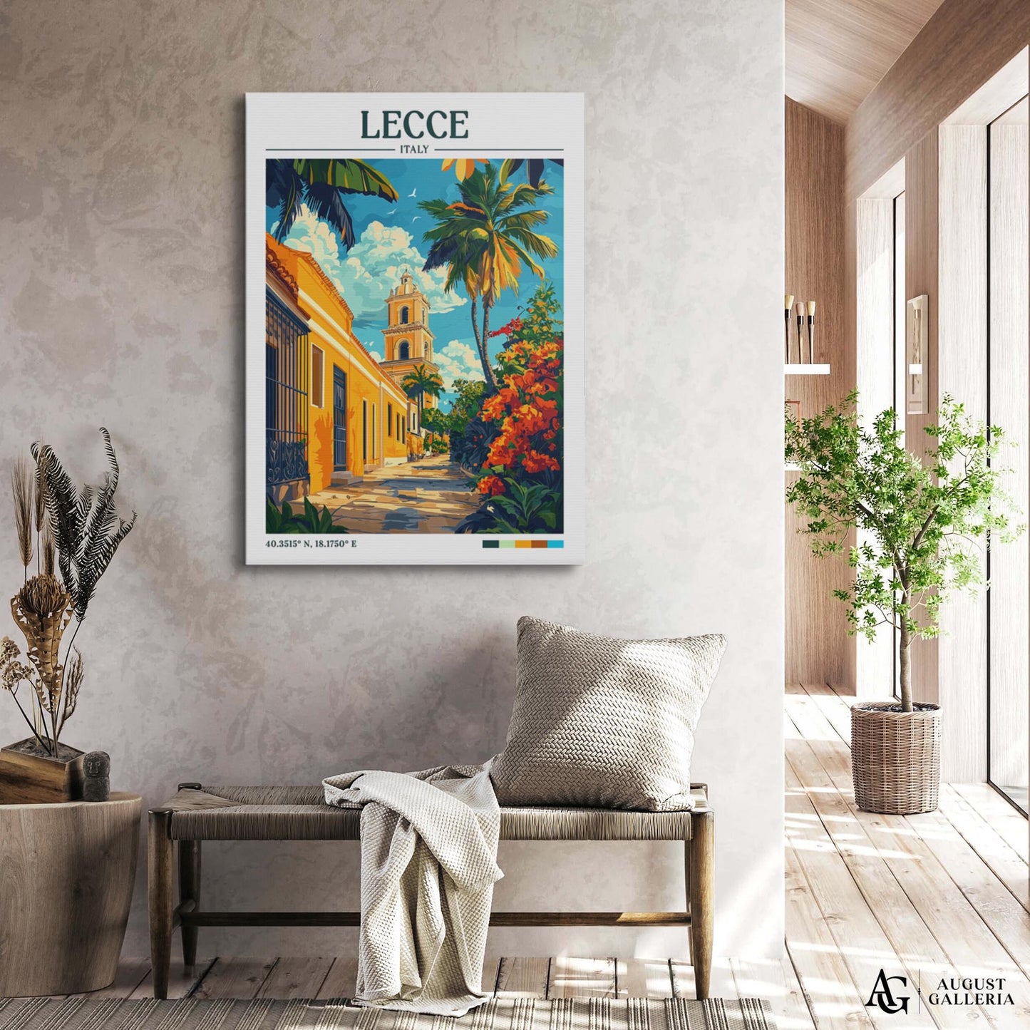 Lecce Italy Retro Travel Print