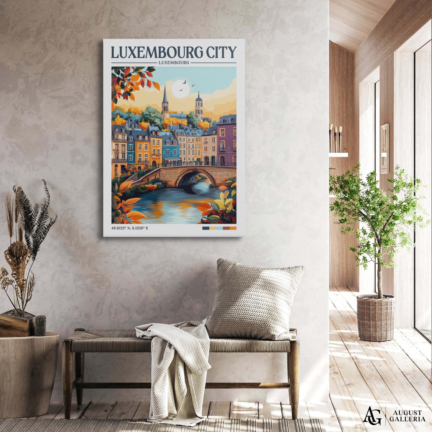 Luxembourg City Retro Travel Print