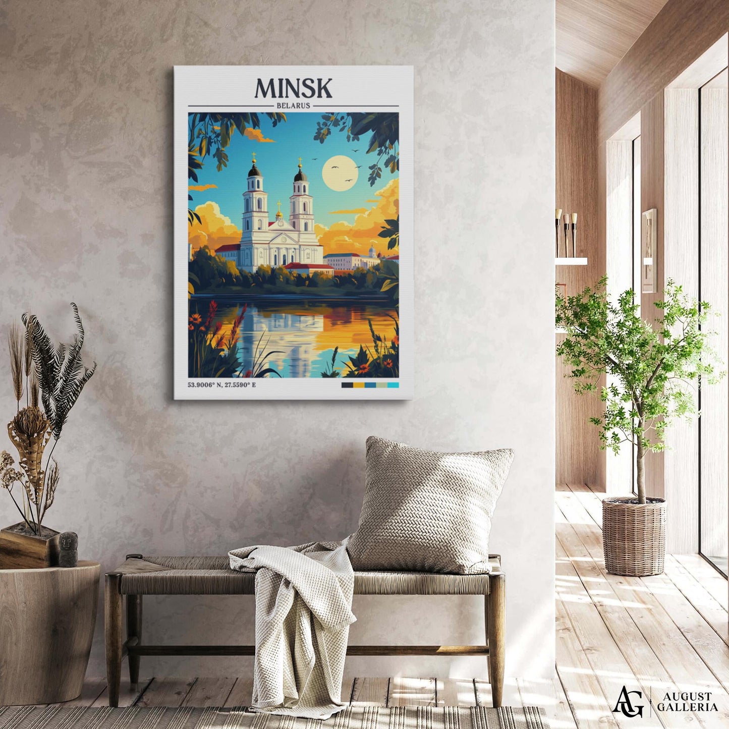 Minsk Belarus Retro Travel Print
