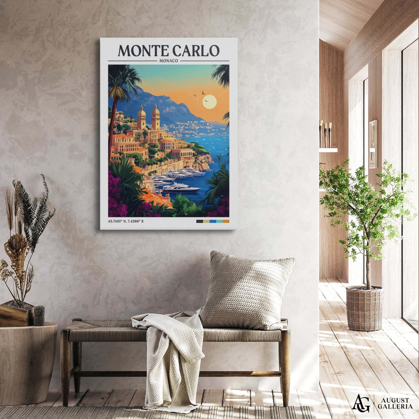 Monte Carlo Retro Travel Print