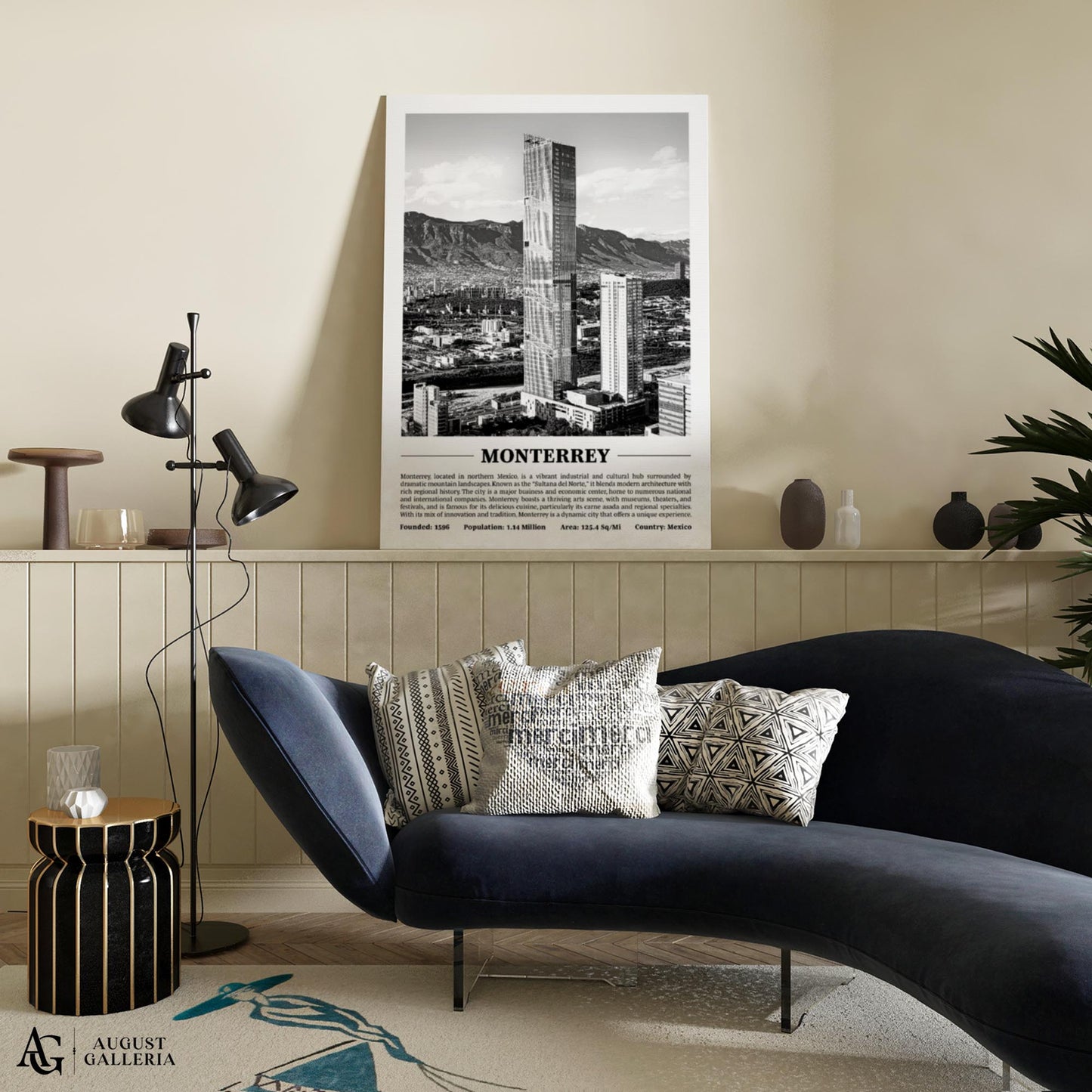 Monterrey Black & White City Print