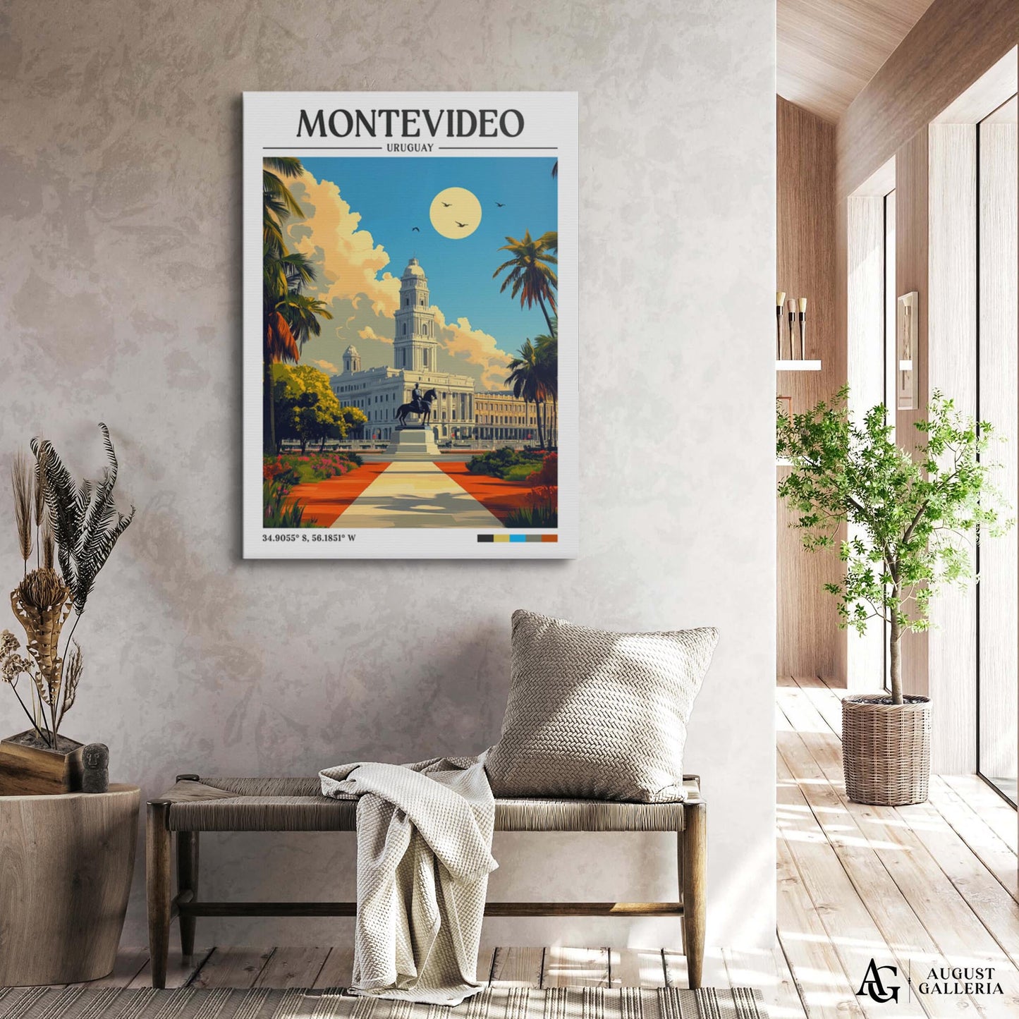 Montevideo Uruguay Retro Travel Print