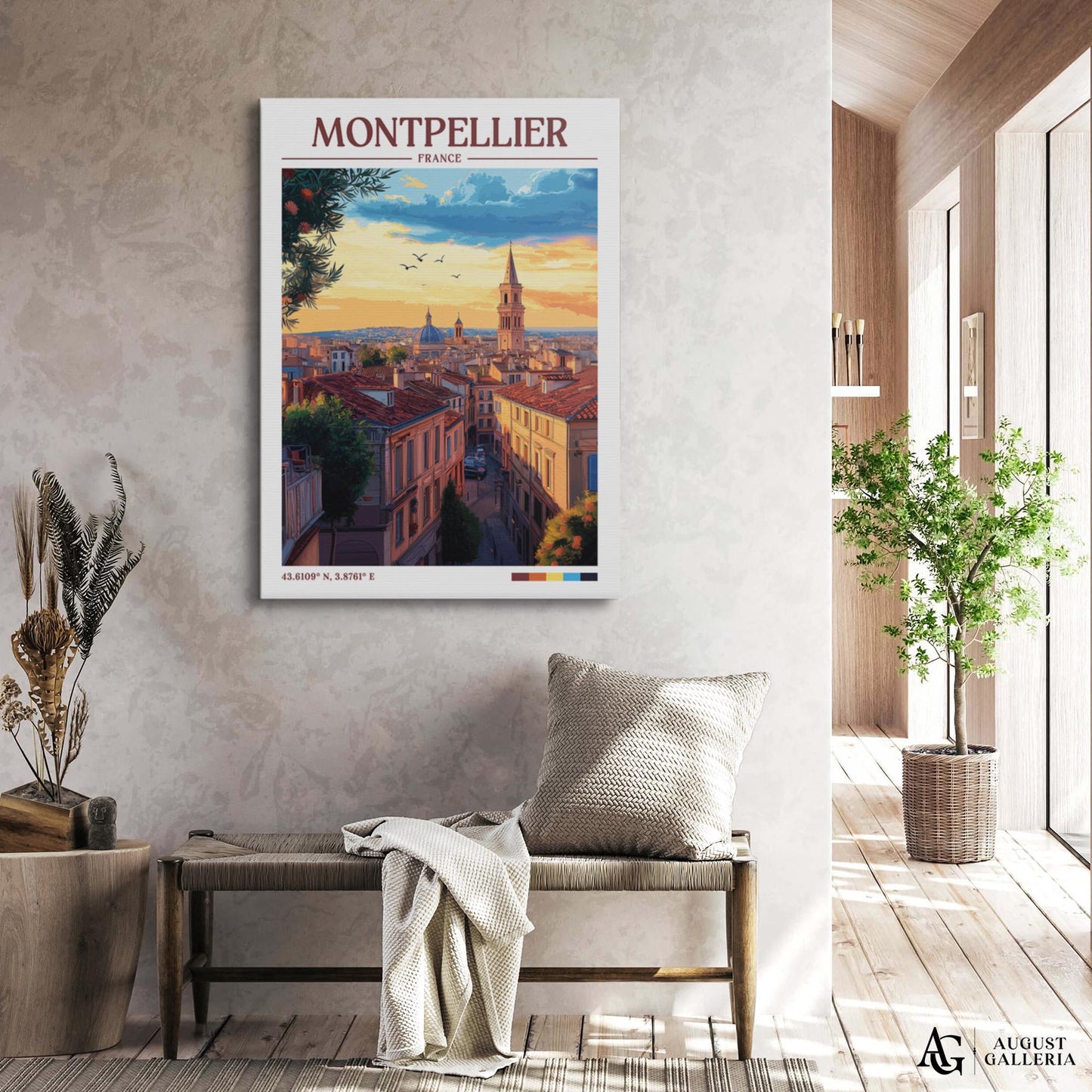 Montpellier France Retro Travel Print