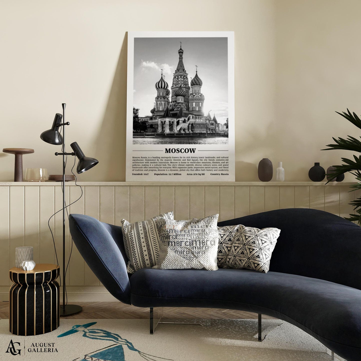 Moscow Black & White City Print