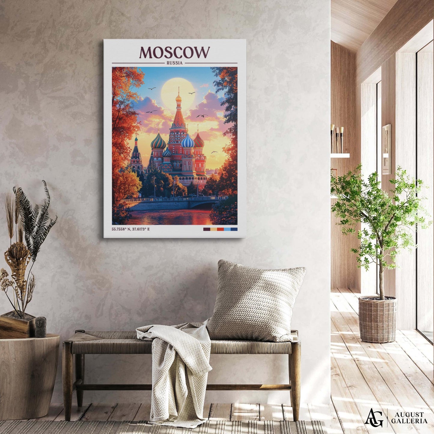 Moscow Russia Retro Travel Print