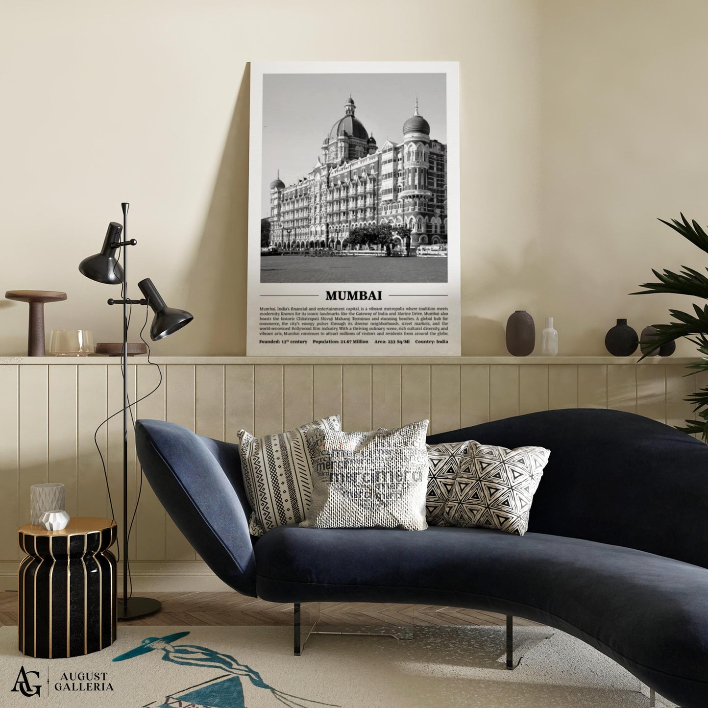 Mumbai Black & White City Print