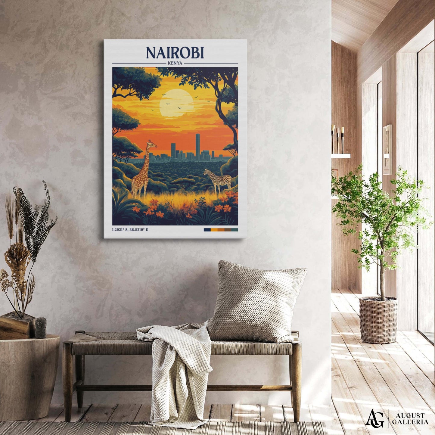 Nairobi Kenya Retro Travel Print