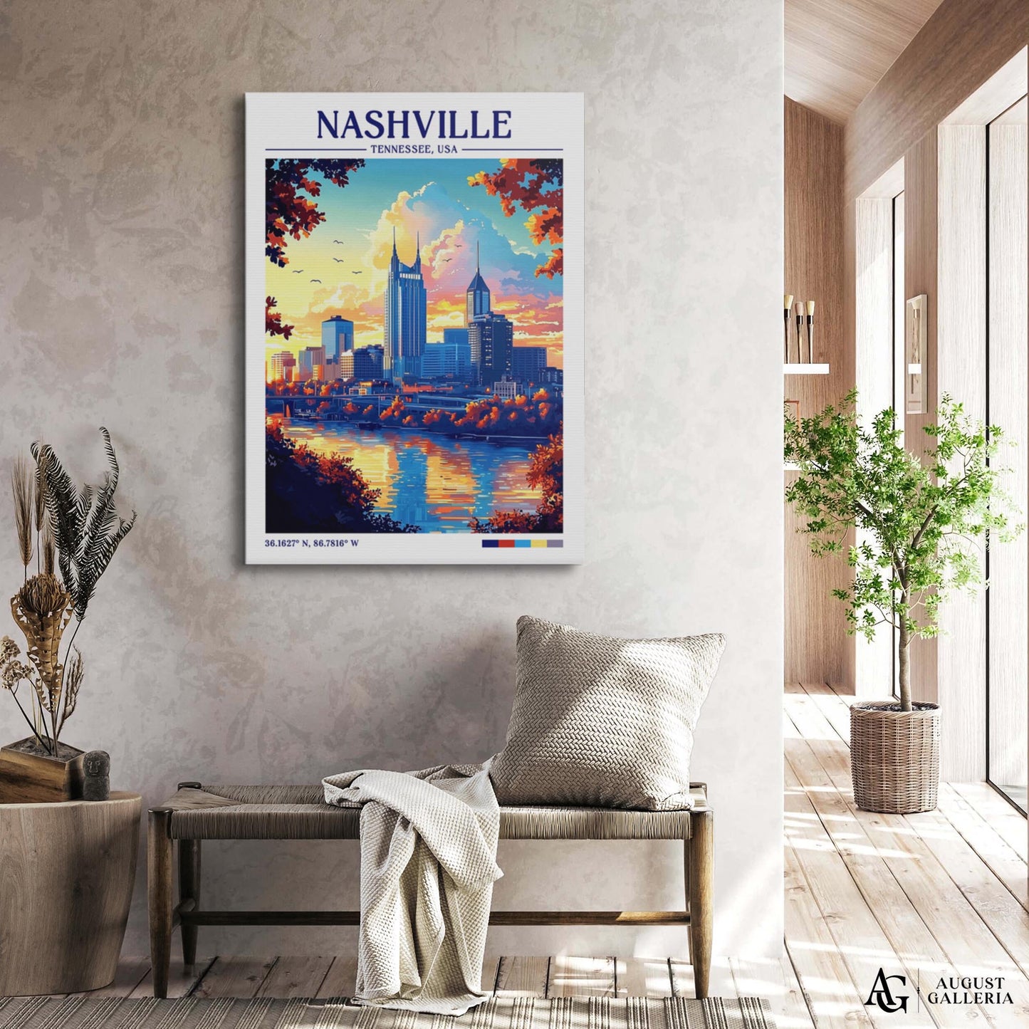 Nashville Tennessee Retro Travel Print