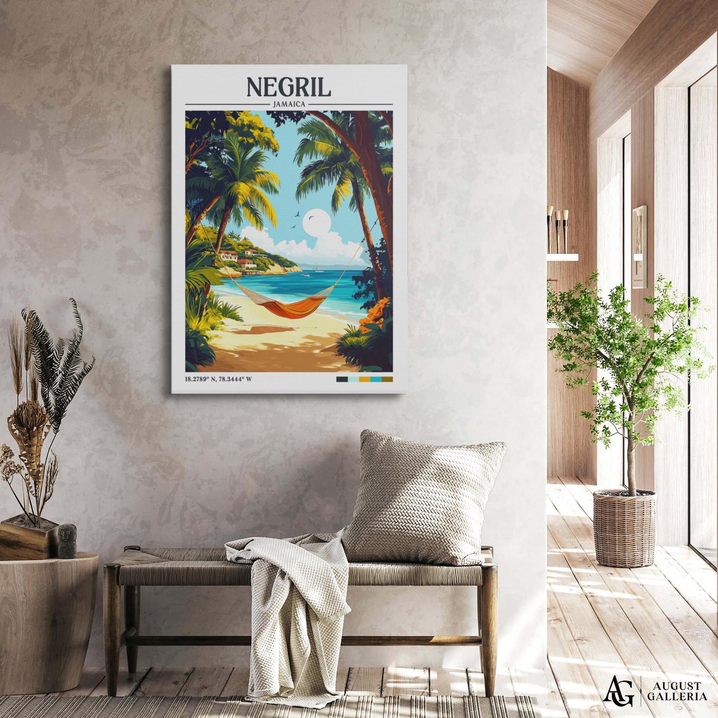Negril Jamaica Retro Travel Print