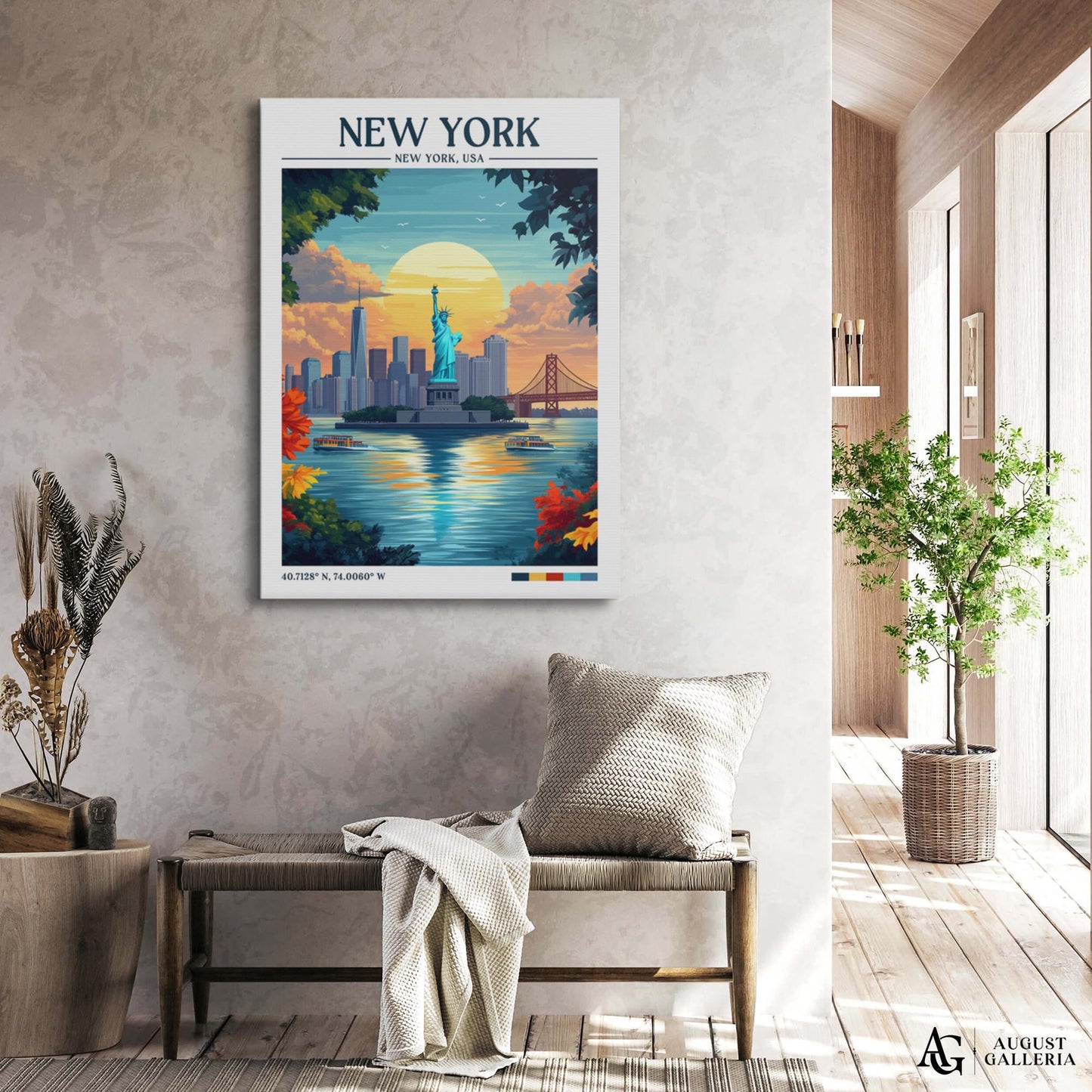 New York Retro Travel Print