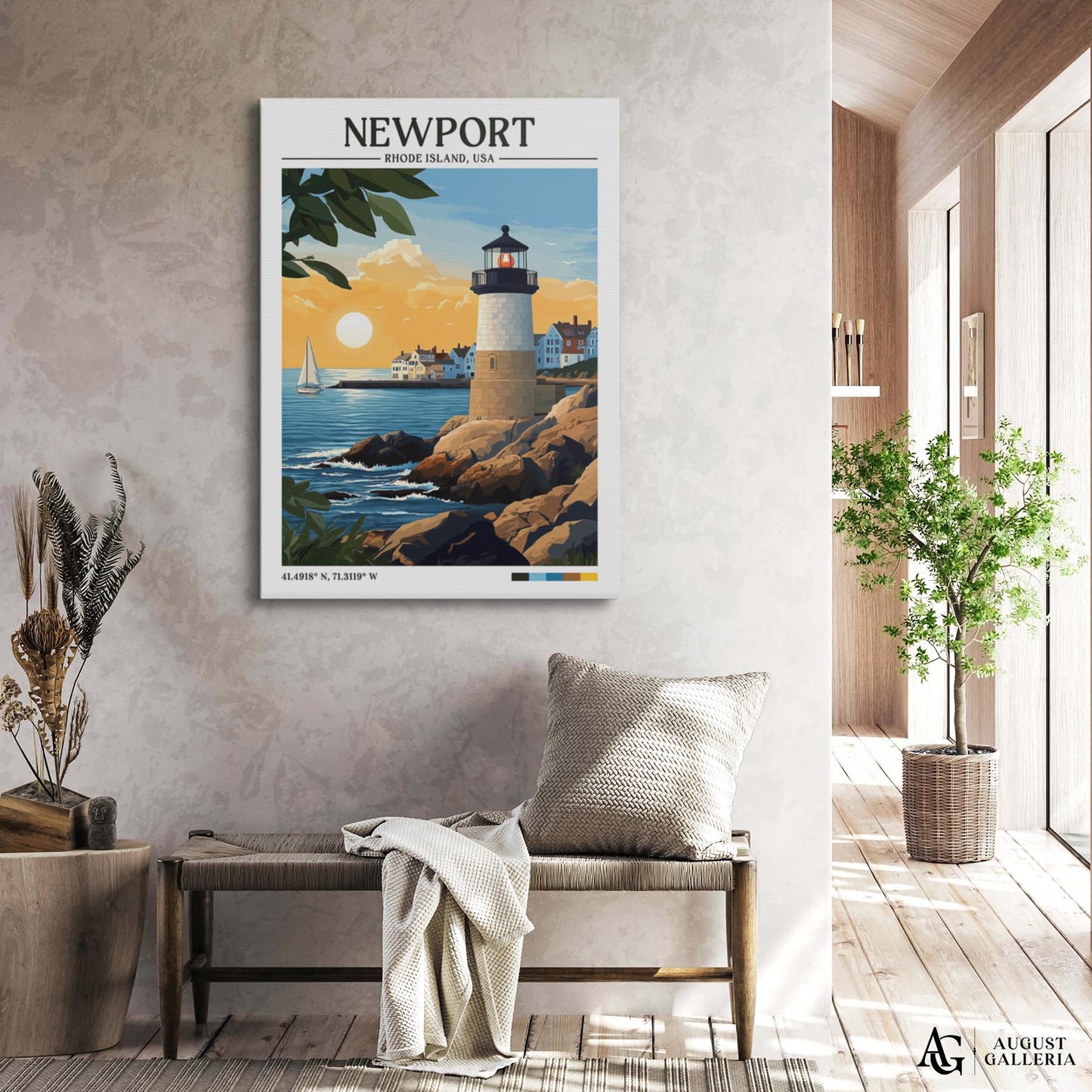 Newport Rhode Island Retro Travel Print