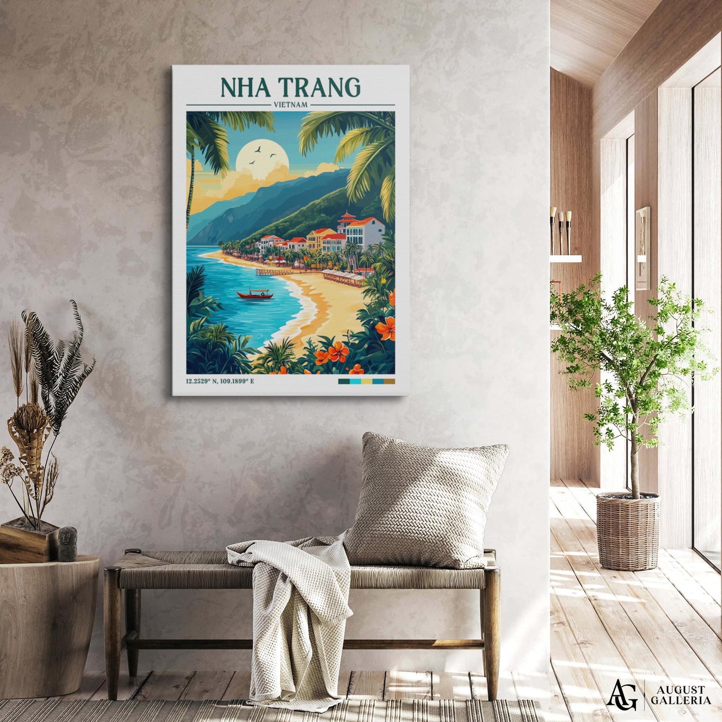 Nha Trang Vietnam Retro Travel Print