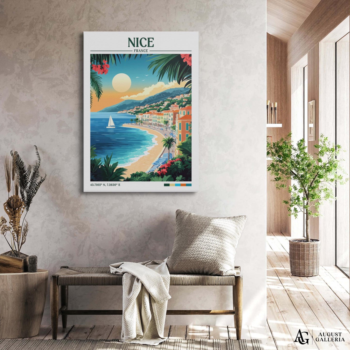Nice France Retro Travel Print