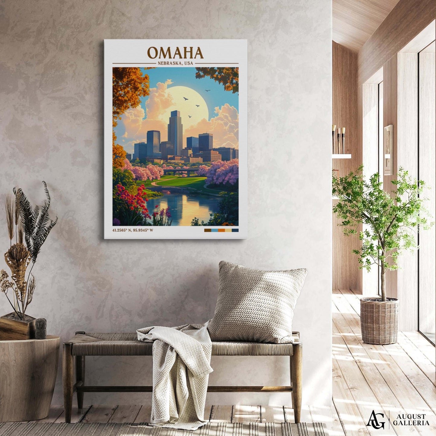 Omaha Nebraska Retro Travel Print