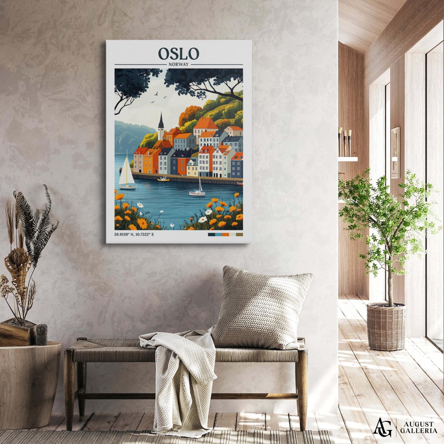 Oslo Norway Retro Travel Print