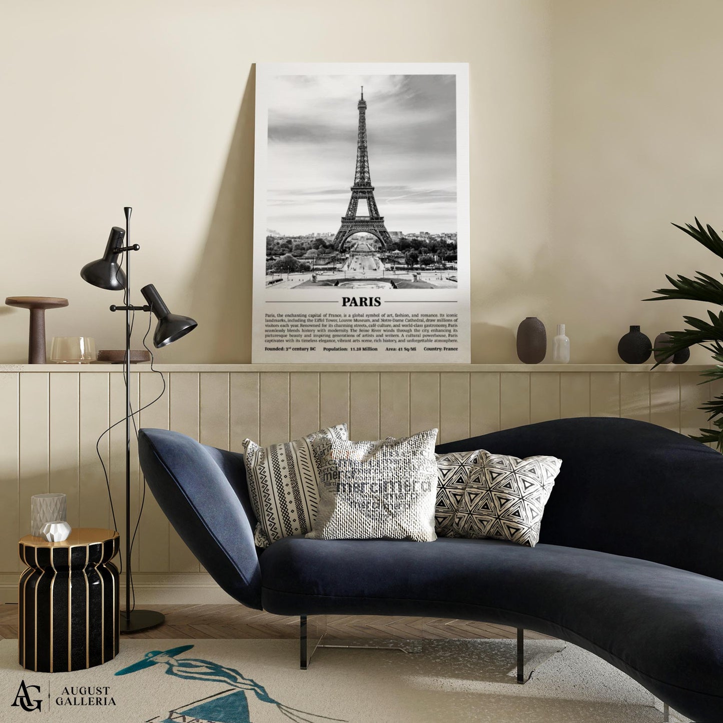 Paris Black & White City Print