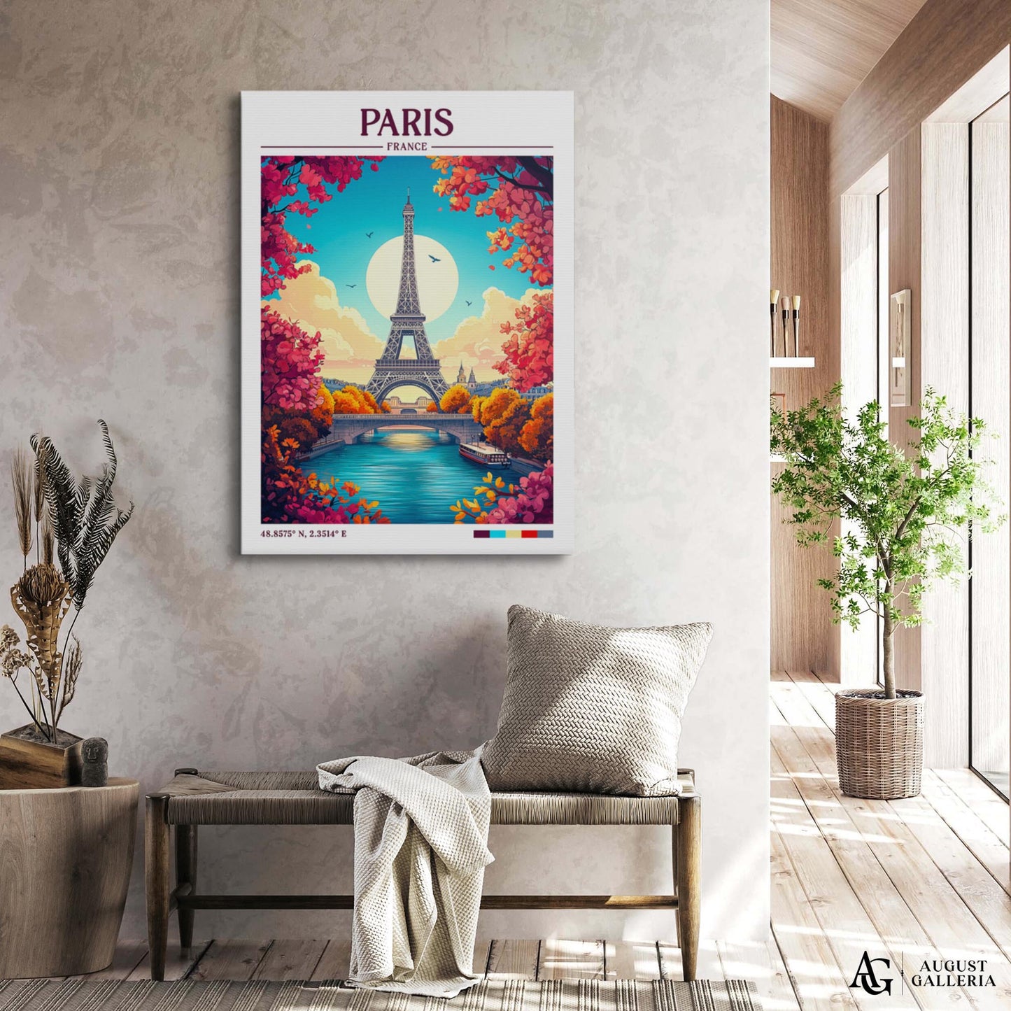 Paris France Retro Travel Print