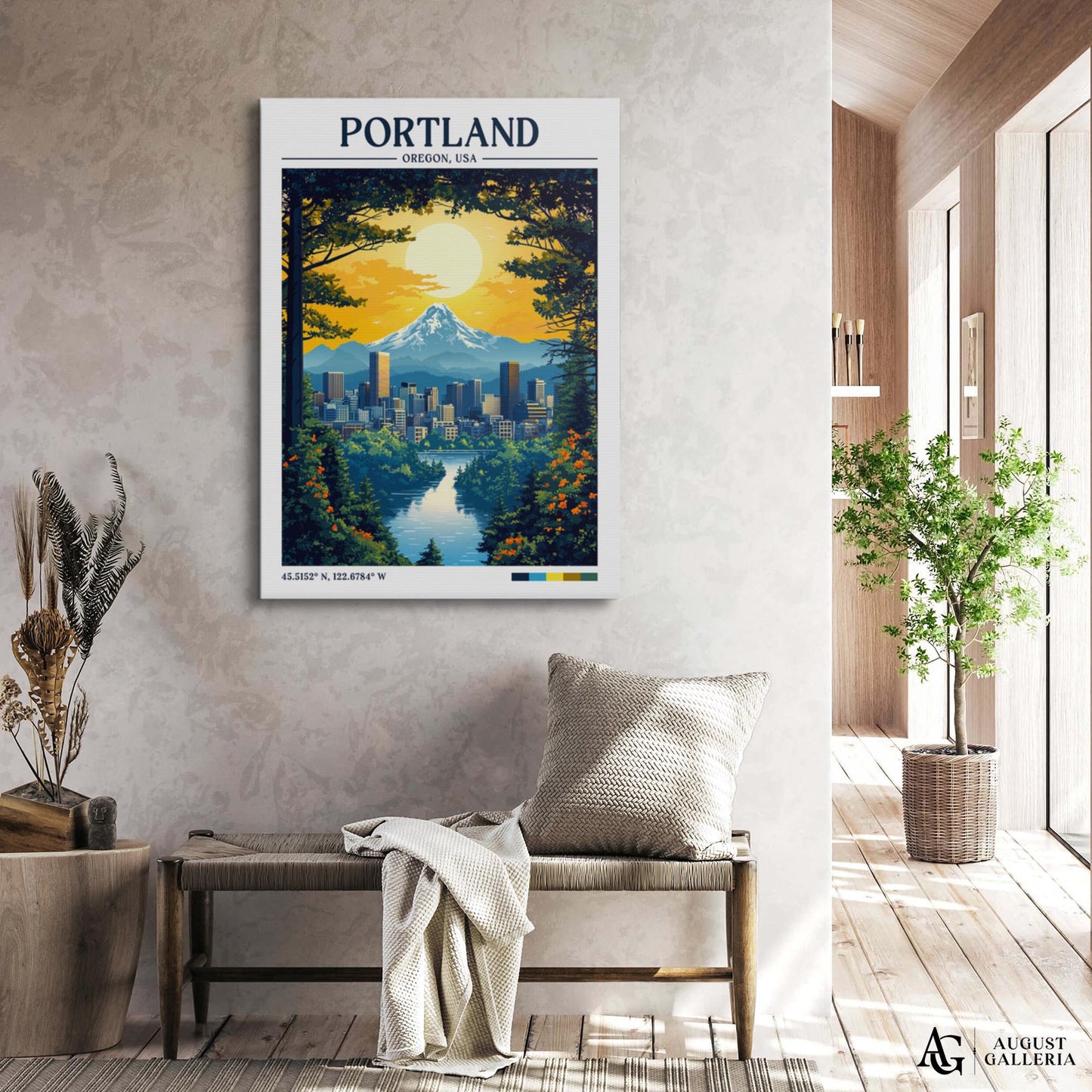 Portland Oregon Retro Travel Print