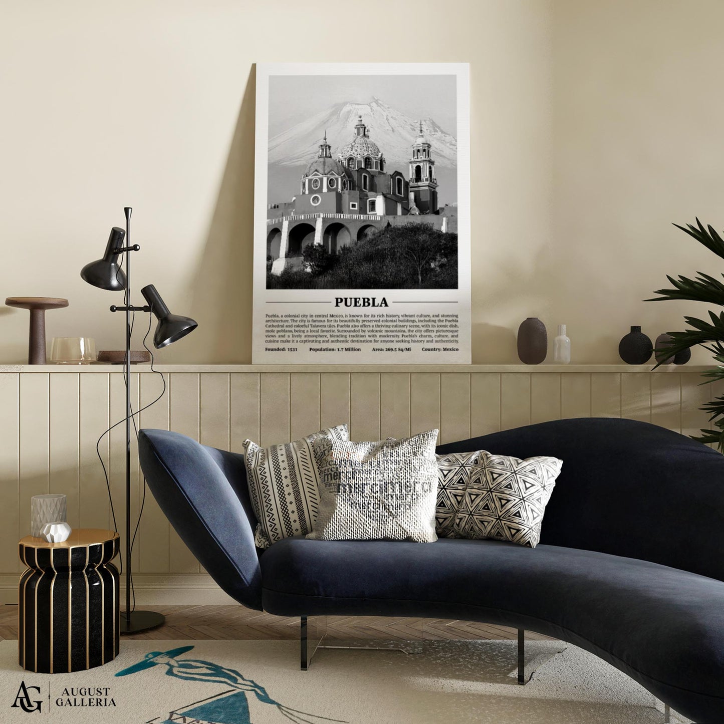 Puebla Black & White City Print