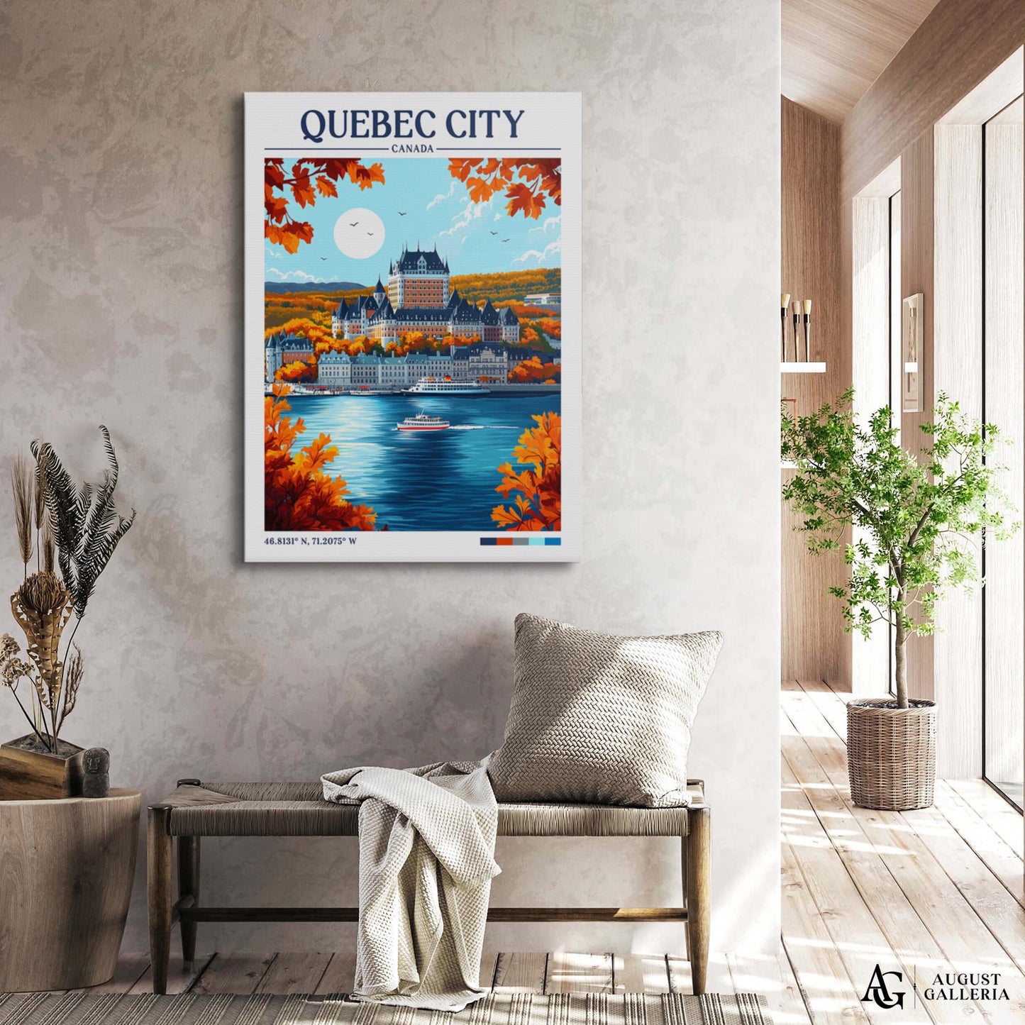 Quebec City Retro Travel Print