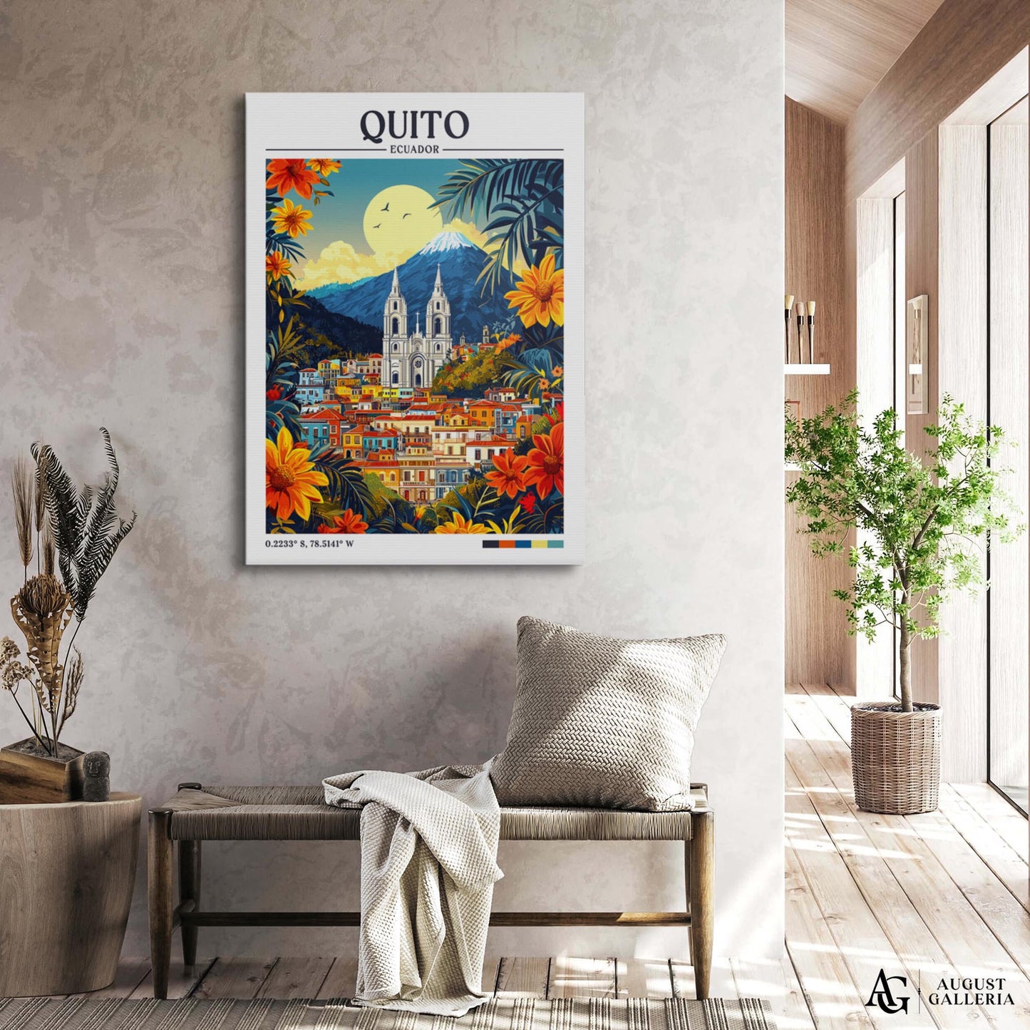 Quito Ecuador Retro Travel Print