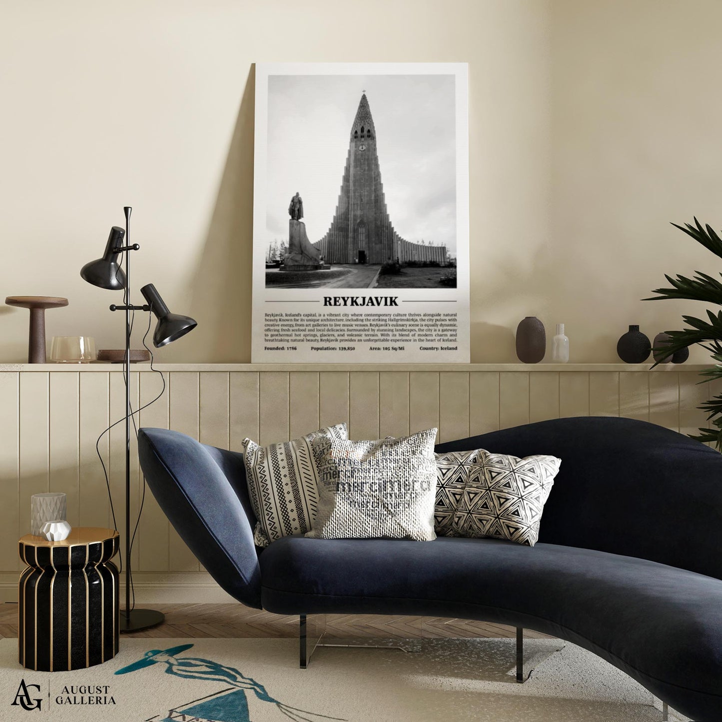 Reykjavik Black & White City Print