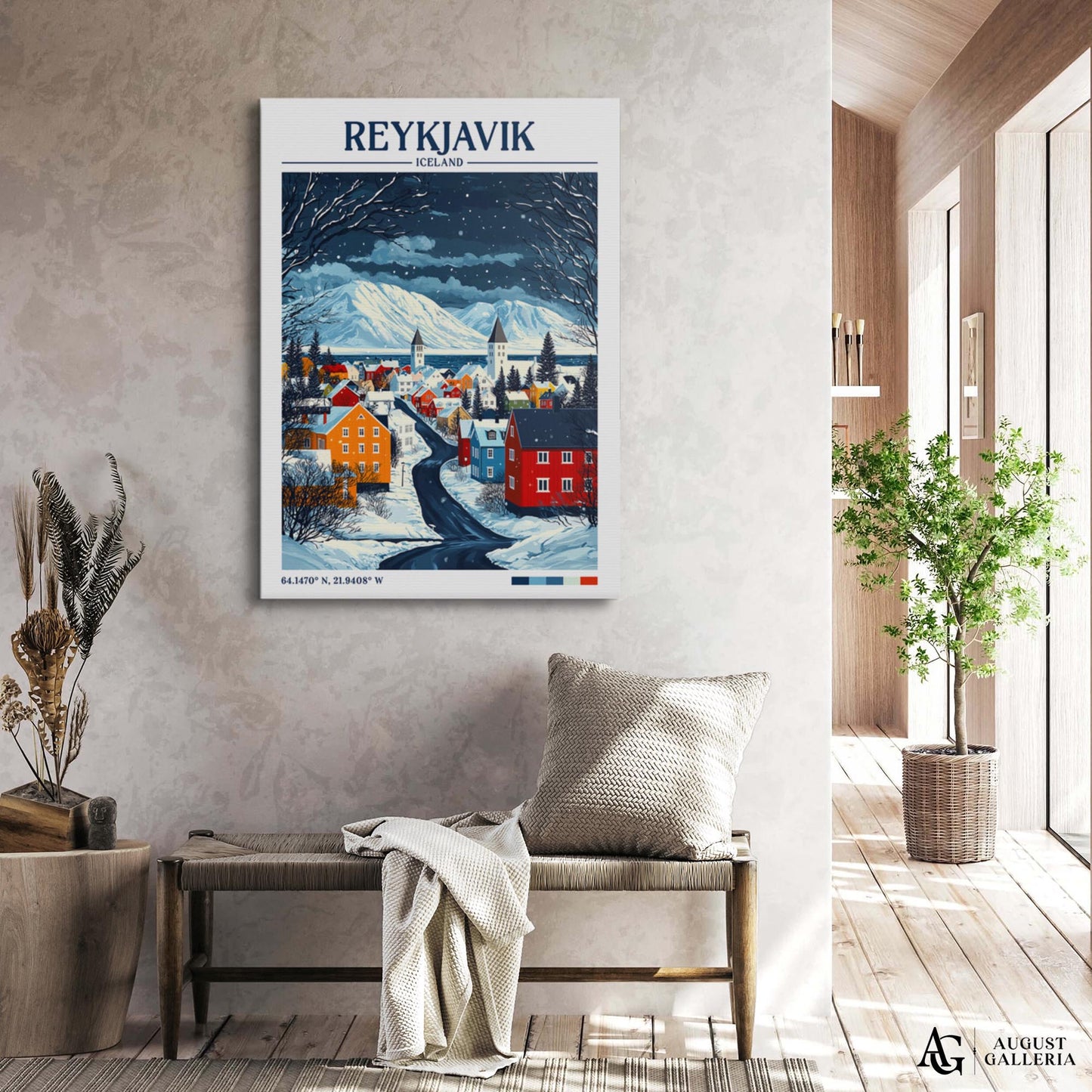 Reykjavík Iceland Retro Travel Print