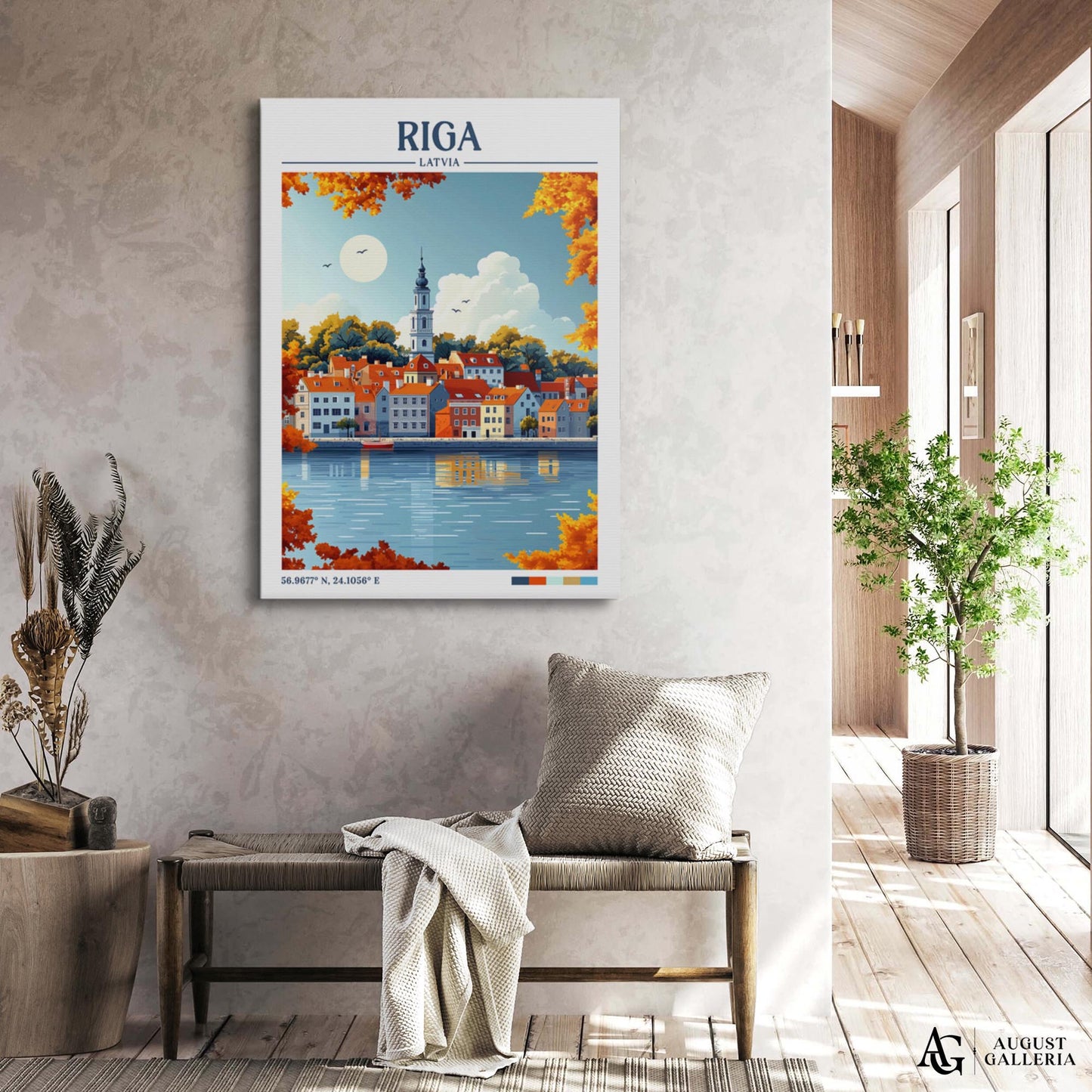 Riga Latvia Retro Travel Print