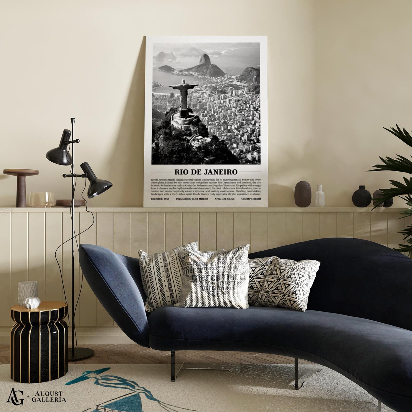 Rio de Janeiro Black & White City Print