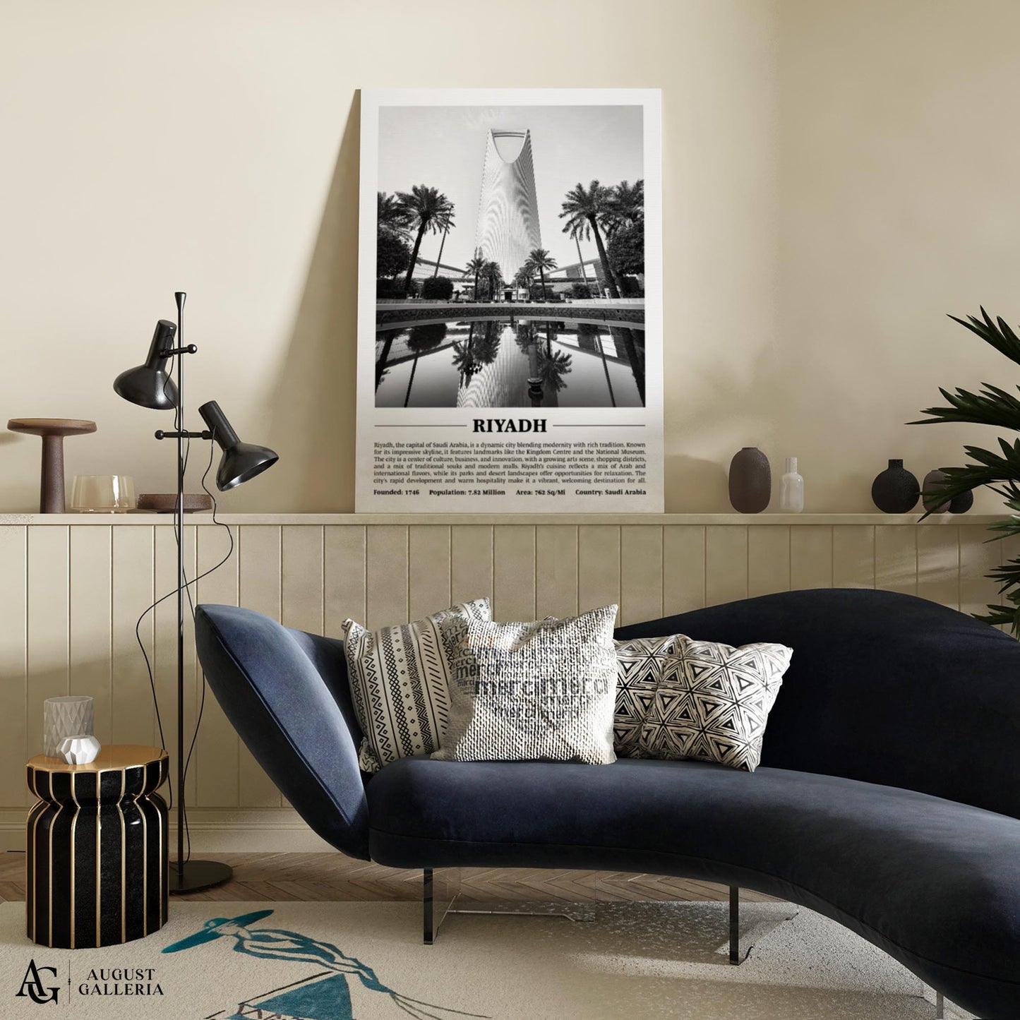 Riyadh Black & White City Print