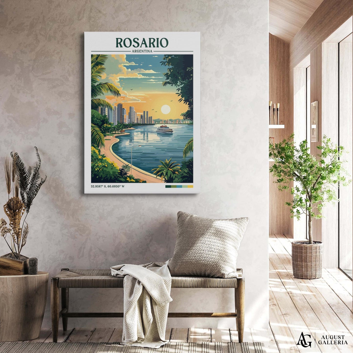 Rosario Argentina Retro Travel Print