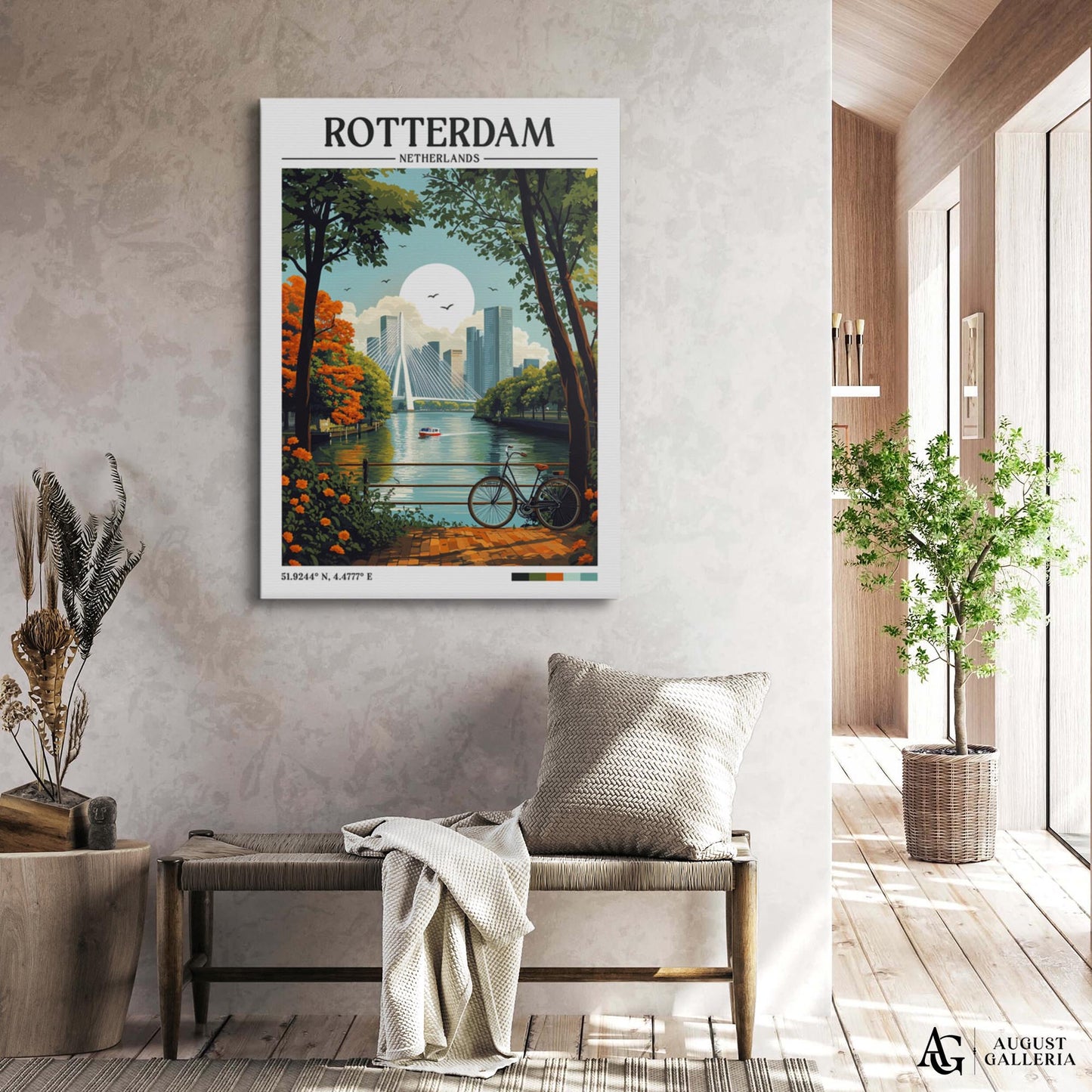 Rotterdam Netherlands Retro Travel Print