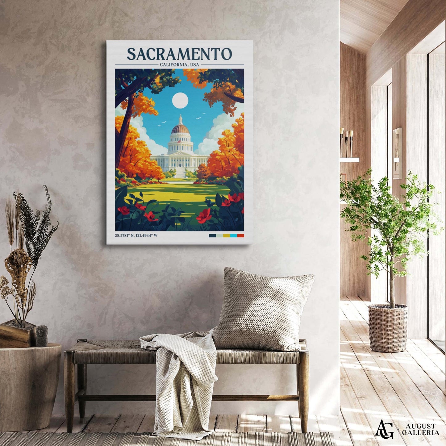 Sacramento California Retro Travel Print