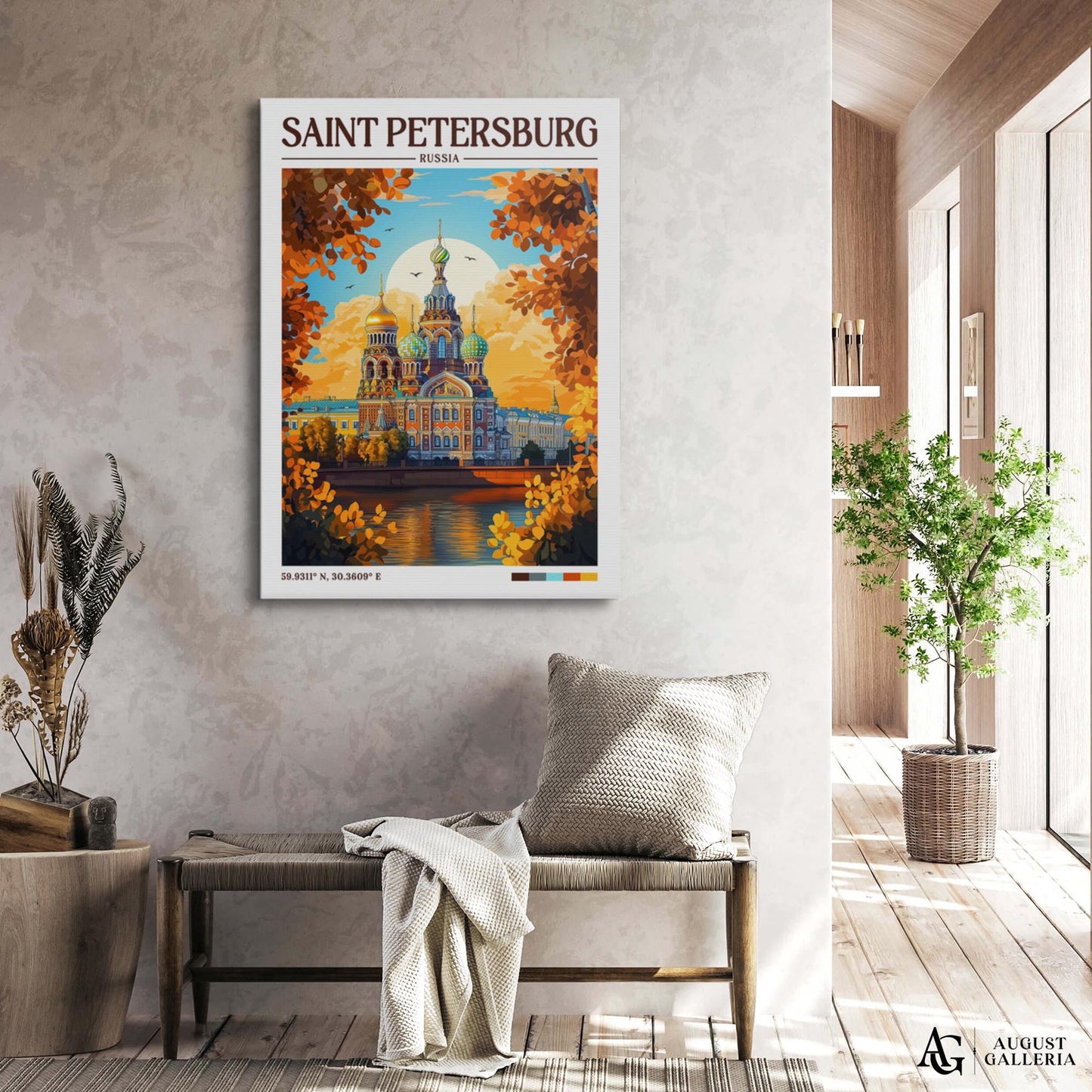 Saint Petersburg Retro Travel Print