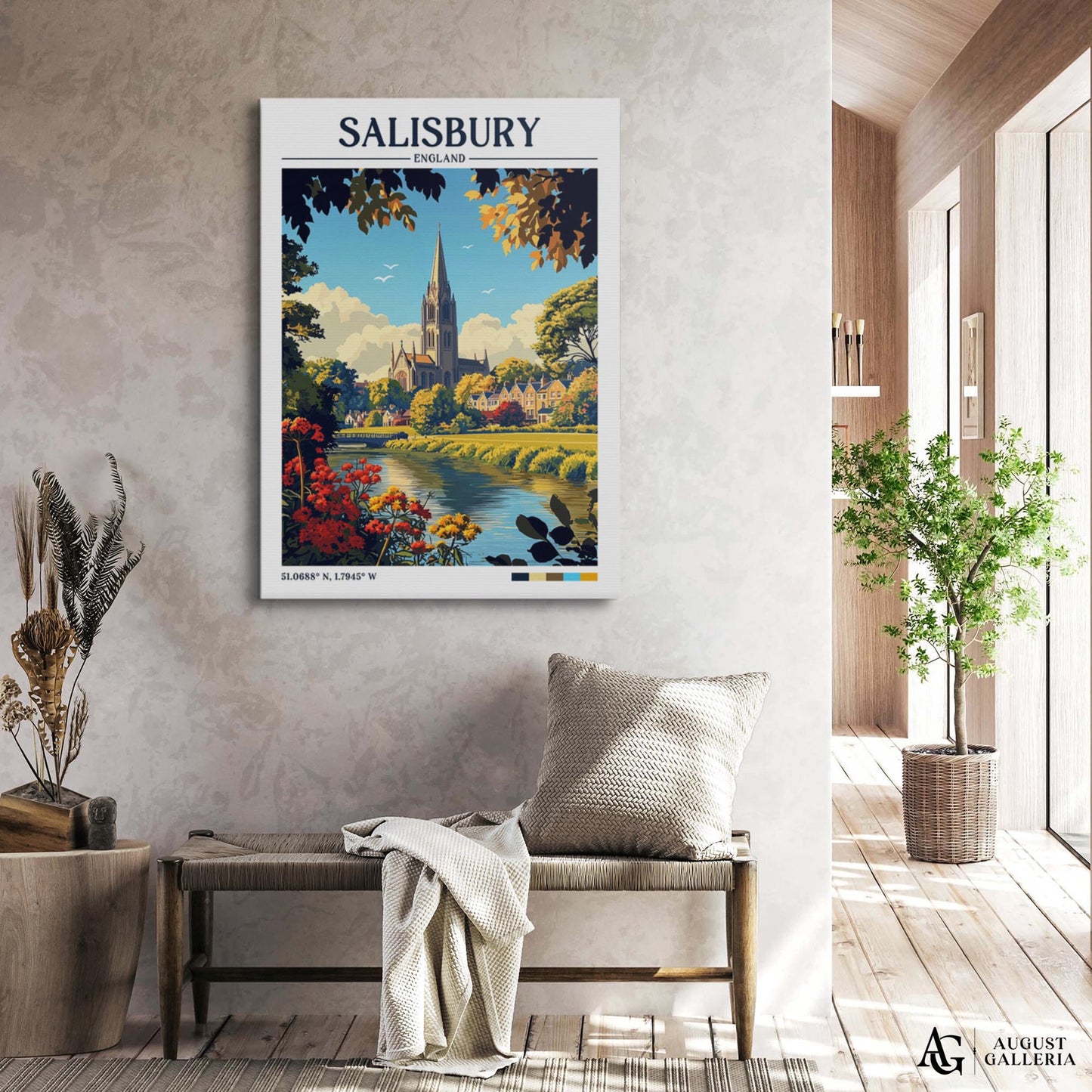 Salisbury England Retro Travel Print