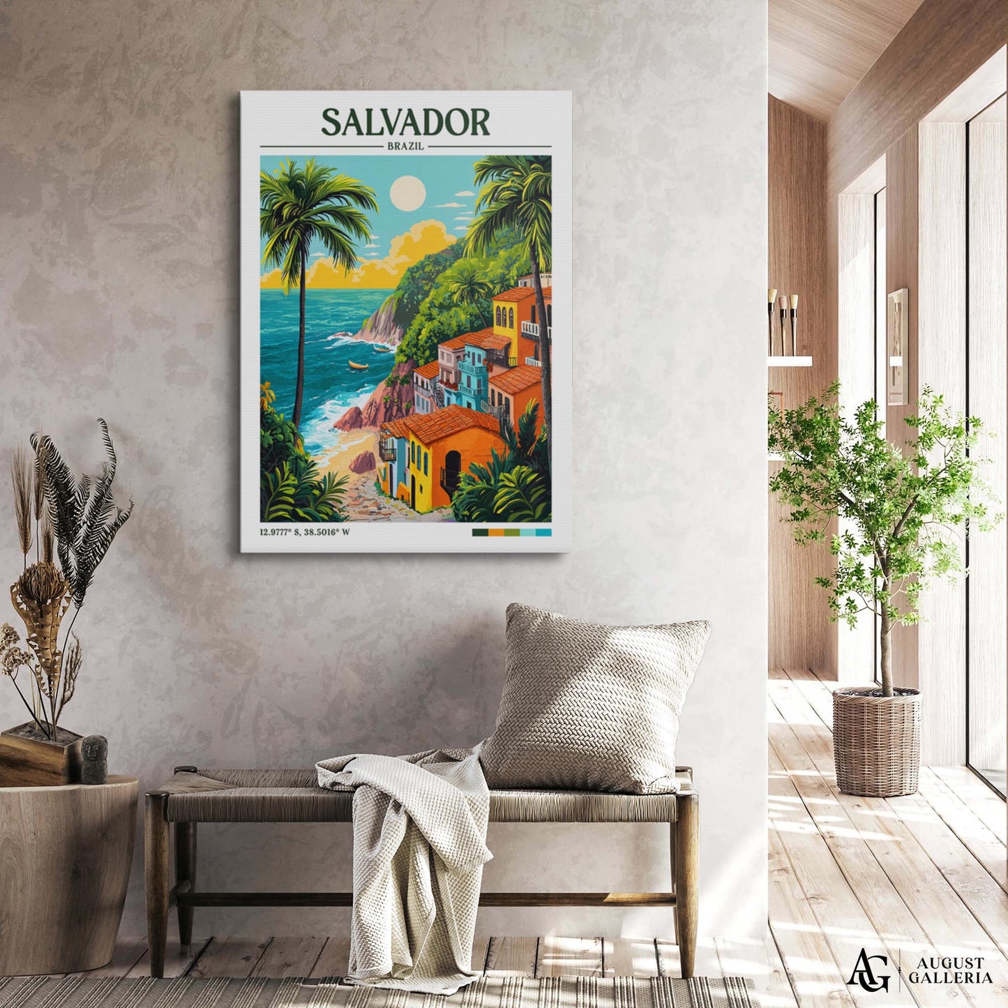 Salvador Brazil Retro Travel Print