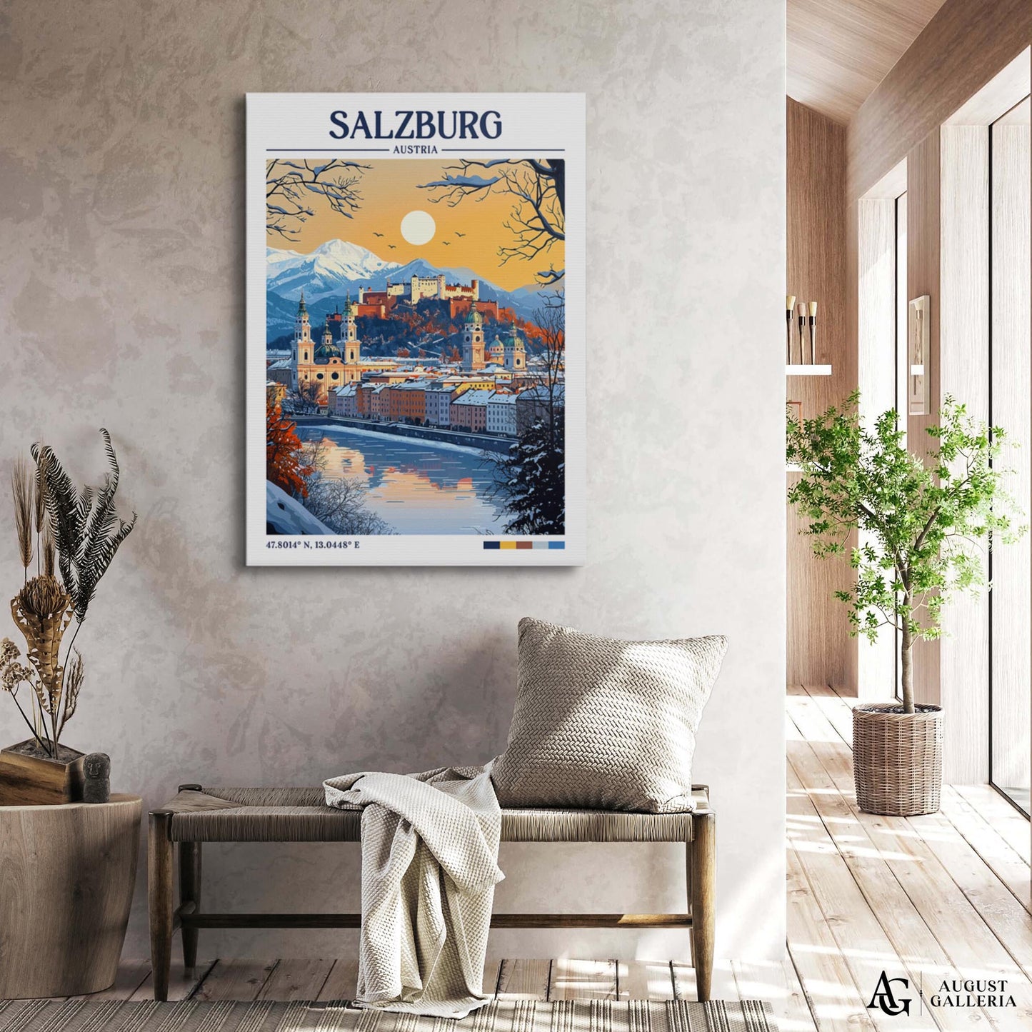 Salzburg Austria Retro Travel Print
