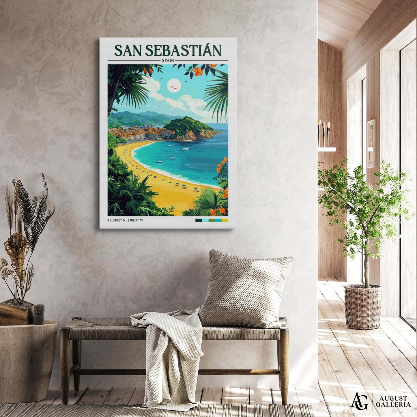 San Sebastián Retro Travel Print