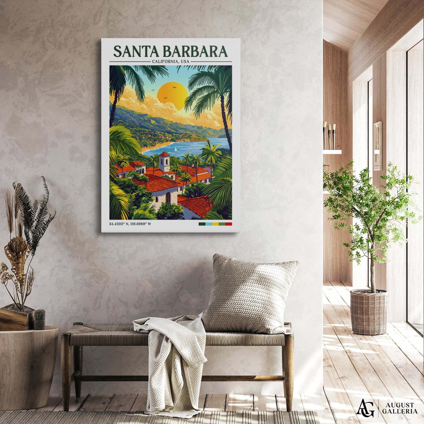 Santa Barbara Retro Travel Print