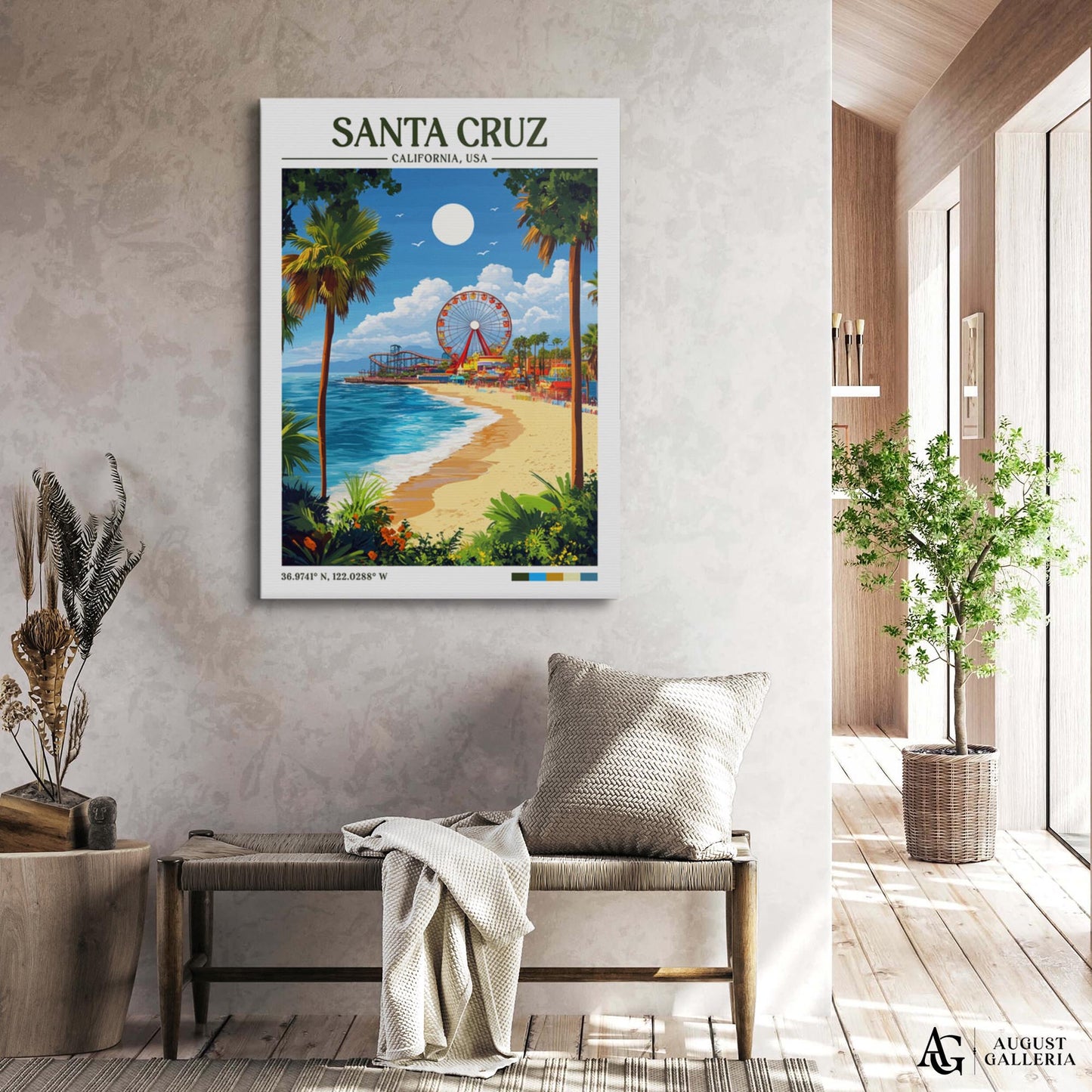 Santa Cruz Retro Travel Print