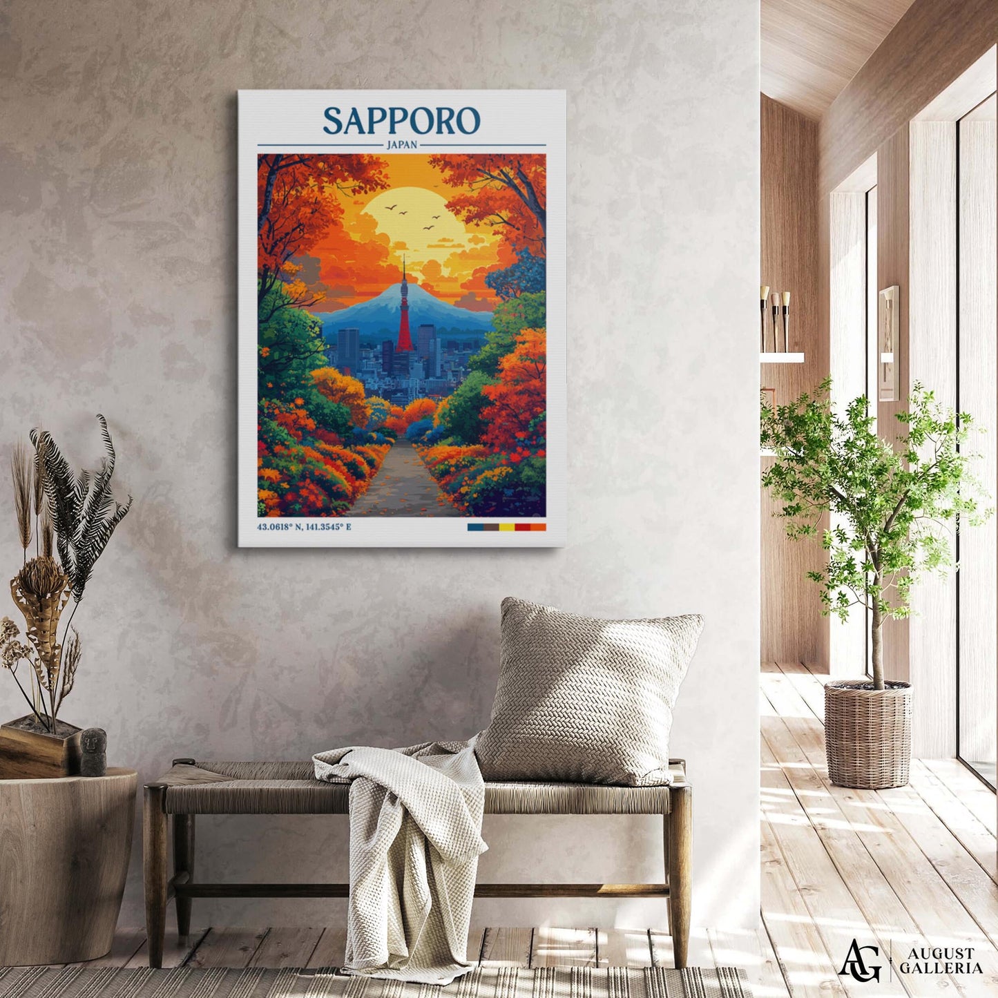 Sapporo Japan Retro Travel Print