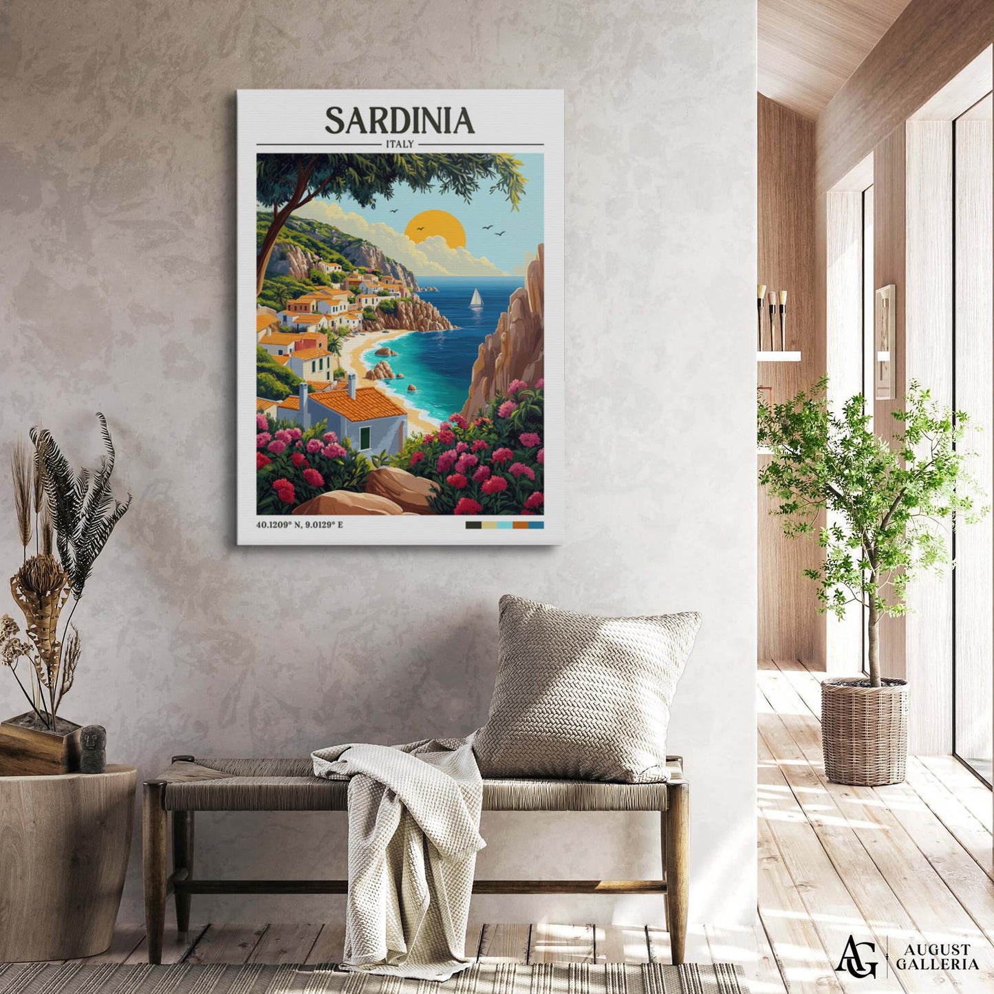 Sardinia Italy Retro Travel Print