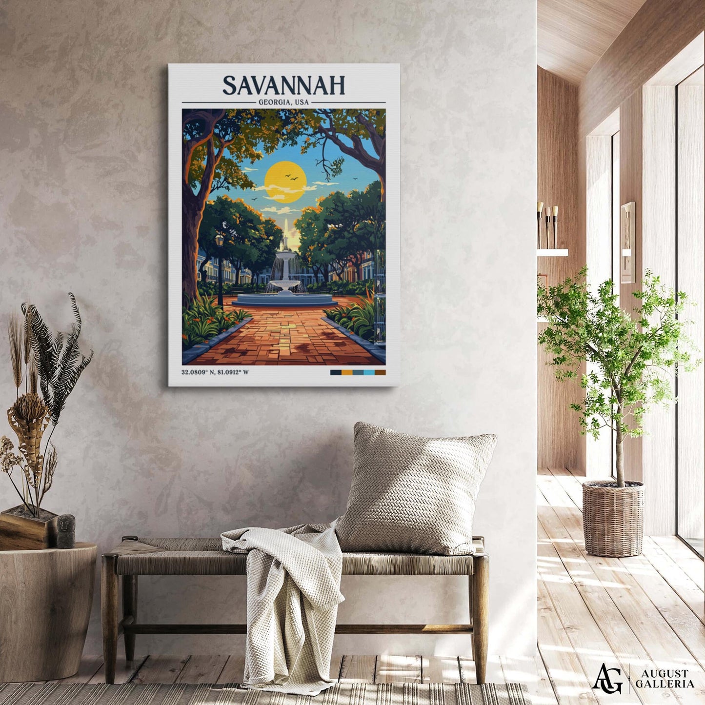 Savannah Georgia Retro Travel Print