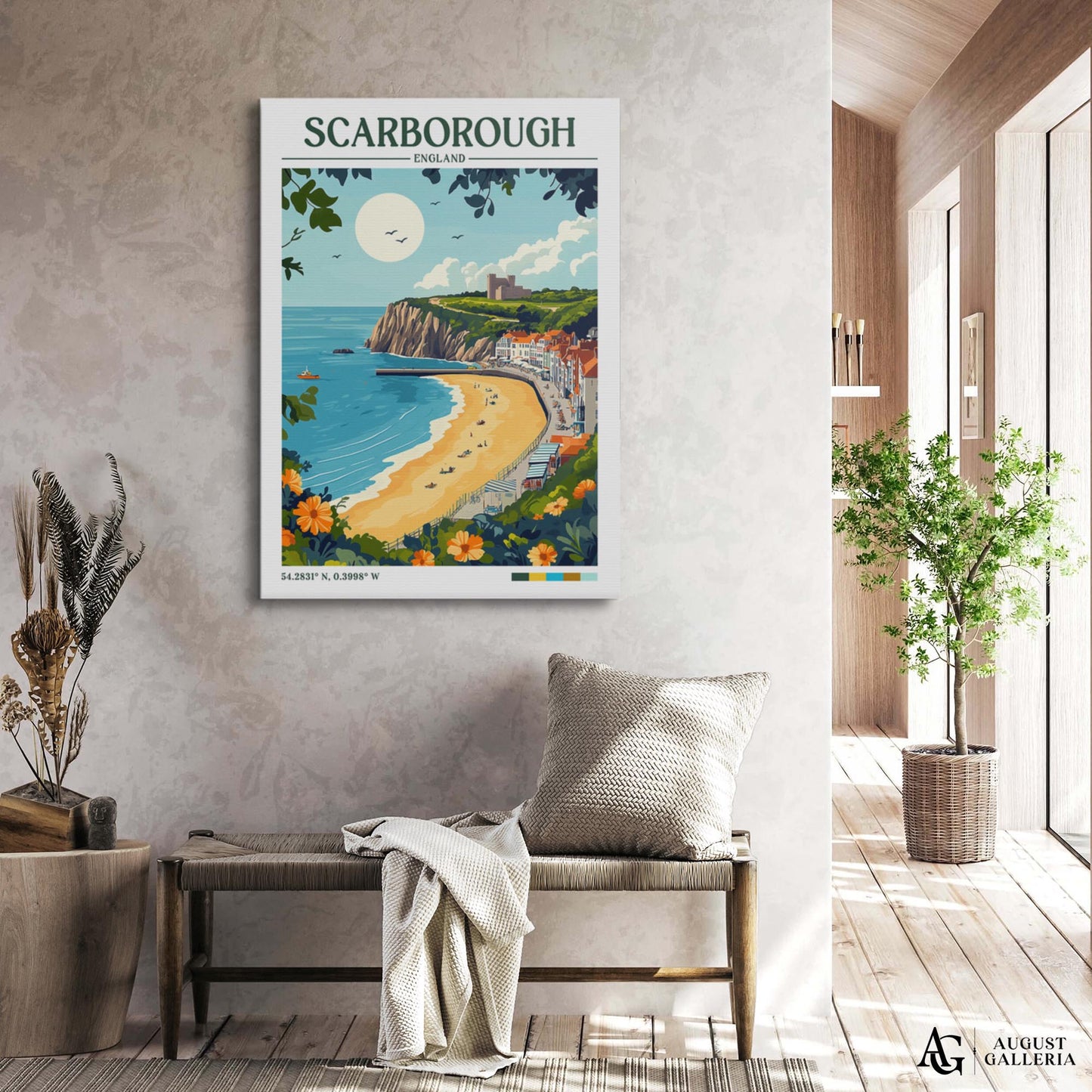 Scarborough England Retro Travel Print